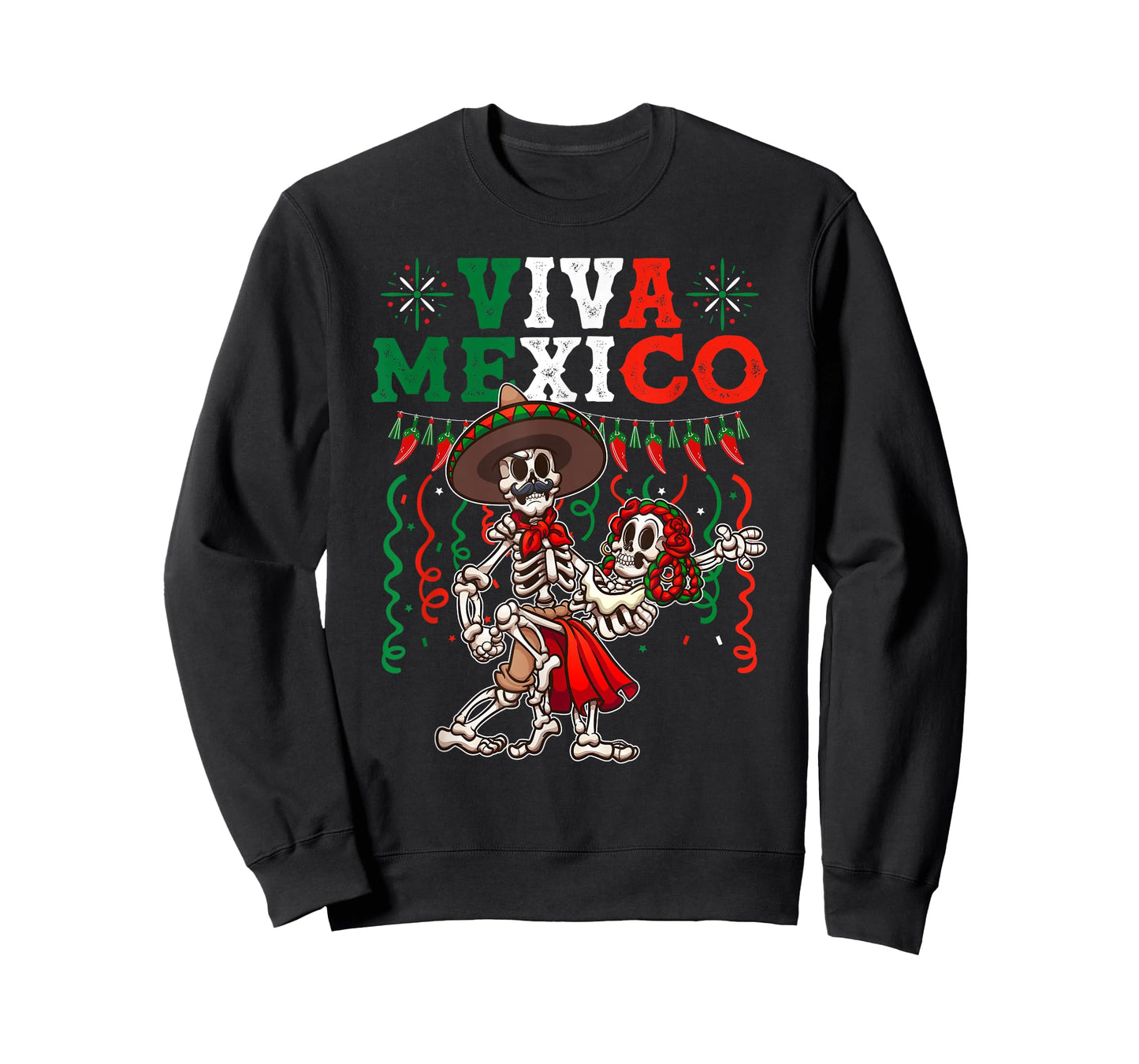 Viva Mexico Dancing Skeletons Celebrate Dia de los Muertos Women Kids Men T-Shirt
