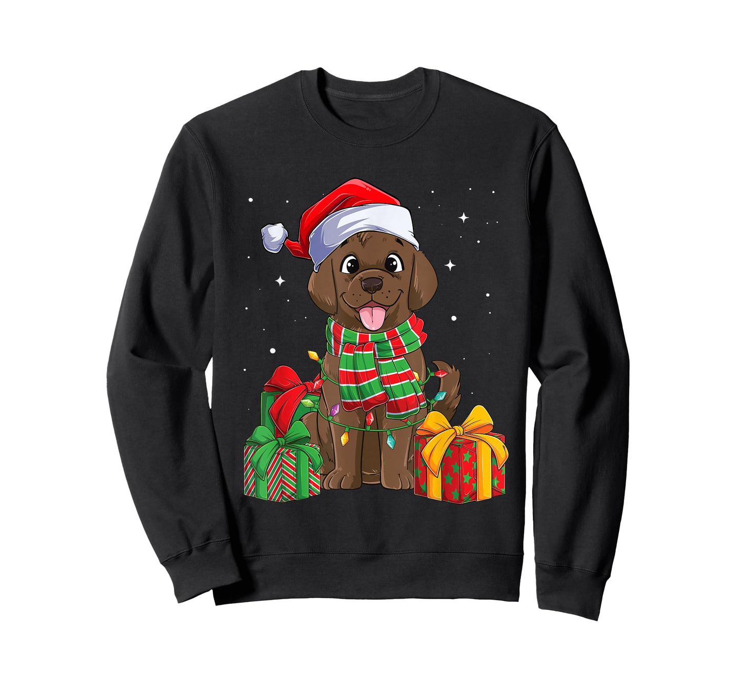 Chocolate Labrador Retriever Christmas Xmas Lab Dog Lover T-Shirt