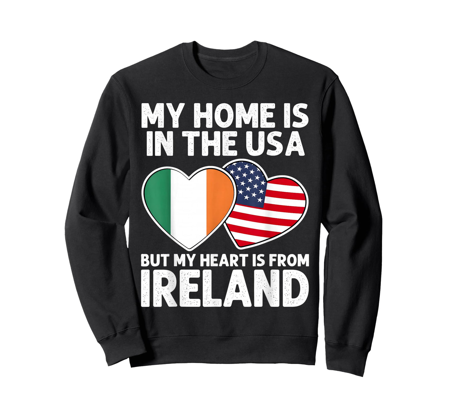 My Home USA My Heart Ireland Irish American Pride Flag T-Shirt
