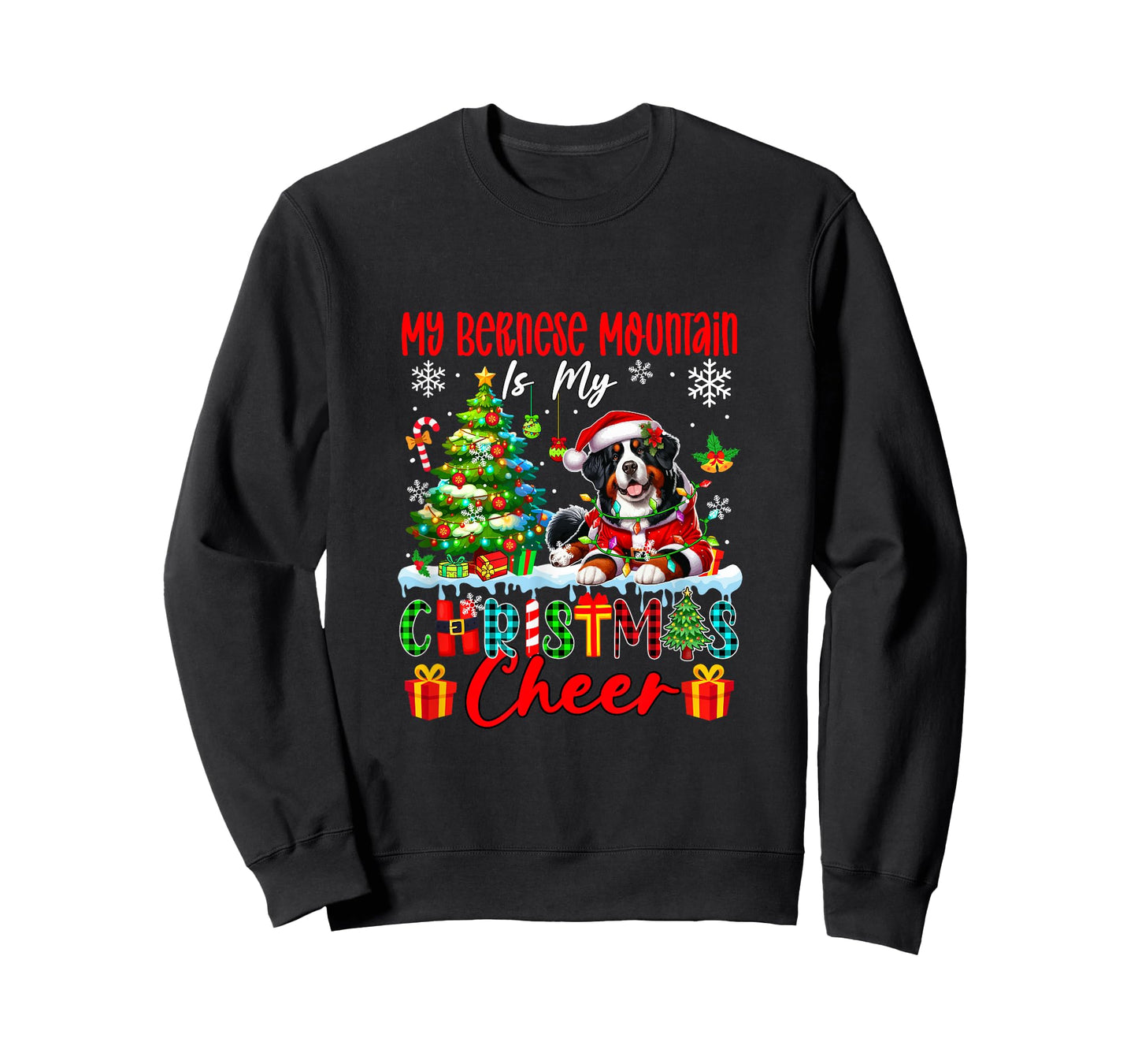 My Bernese Mountain is My Xmas Cheer Funny Santa Dog Owner T-Shirt