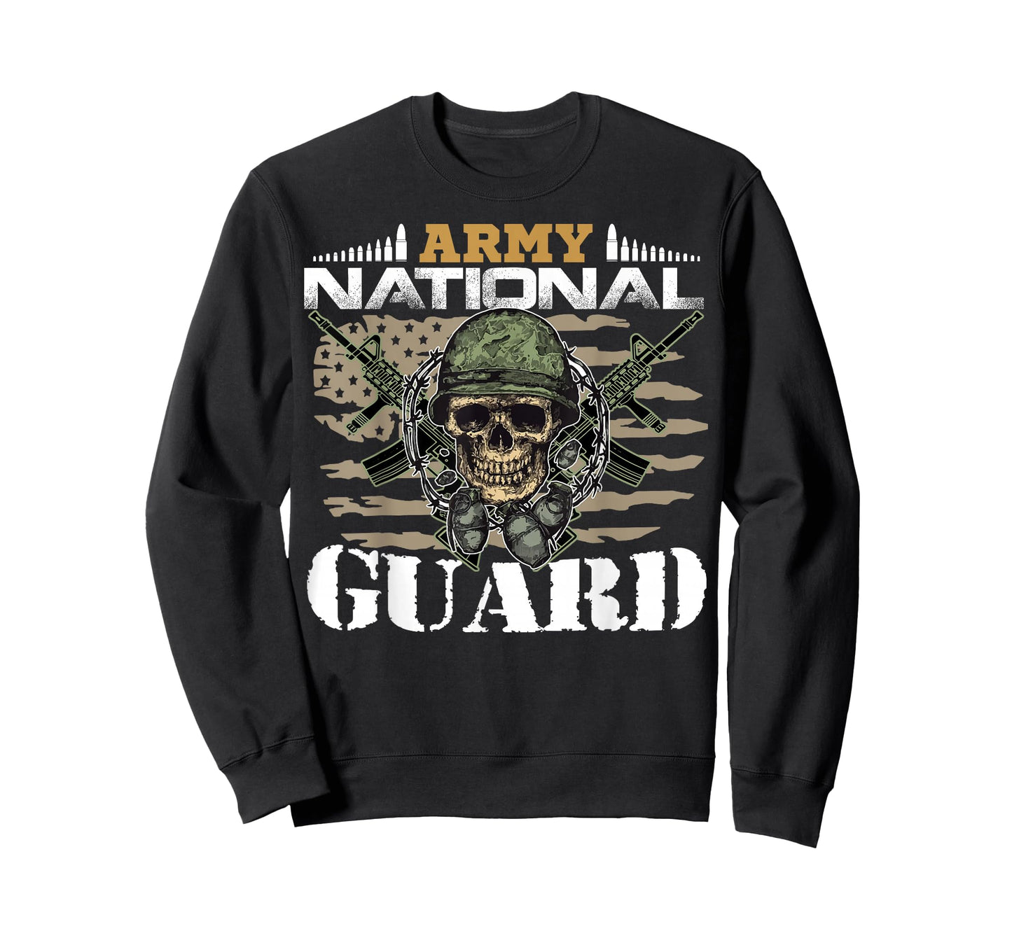 Proud Army National Guard With Vintage American Flag Gifts T-Shirt