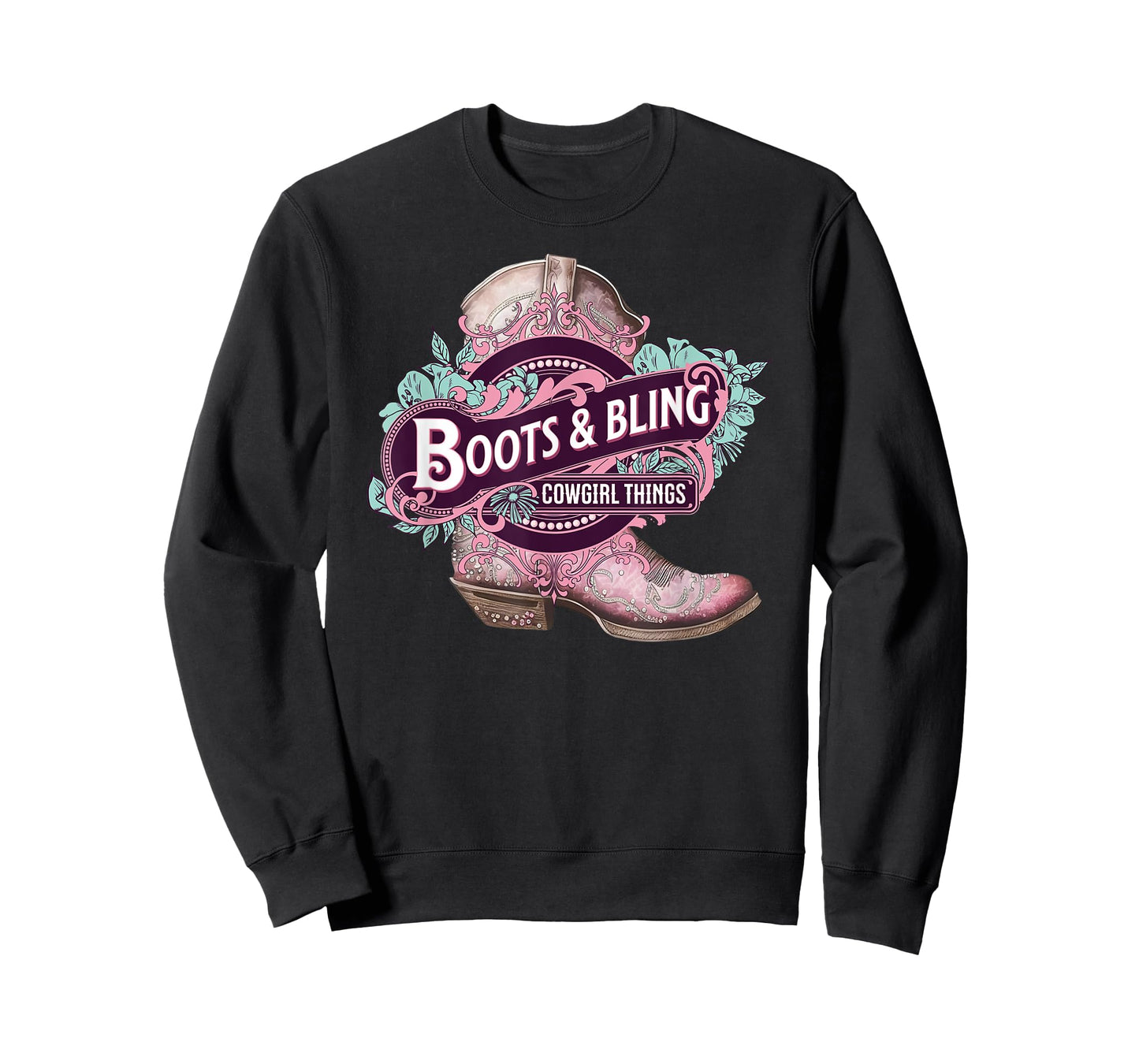 Boots and Bling Cowgirl Things Cute Western Country Rodeo T-Shirt