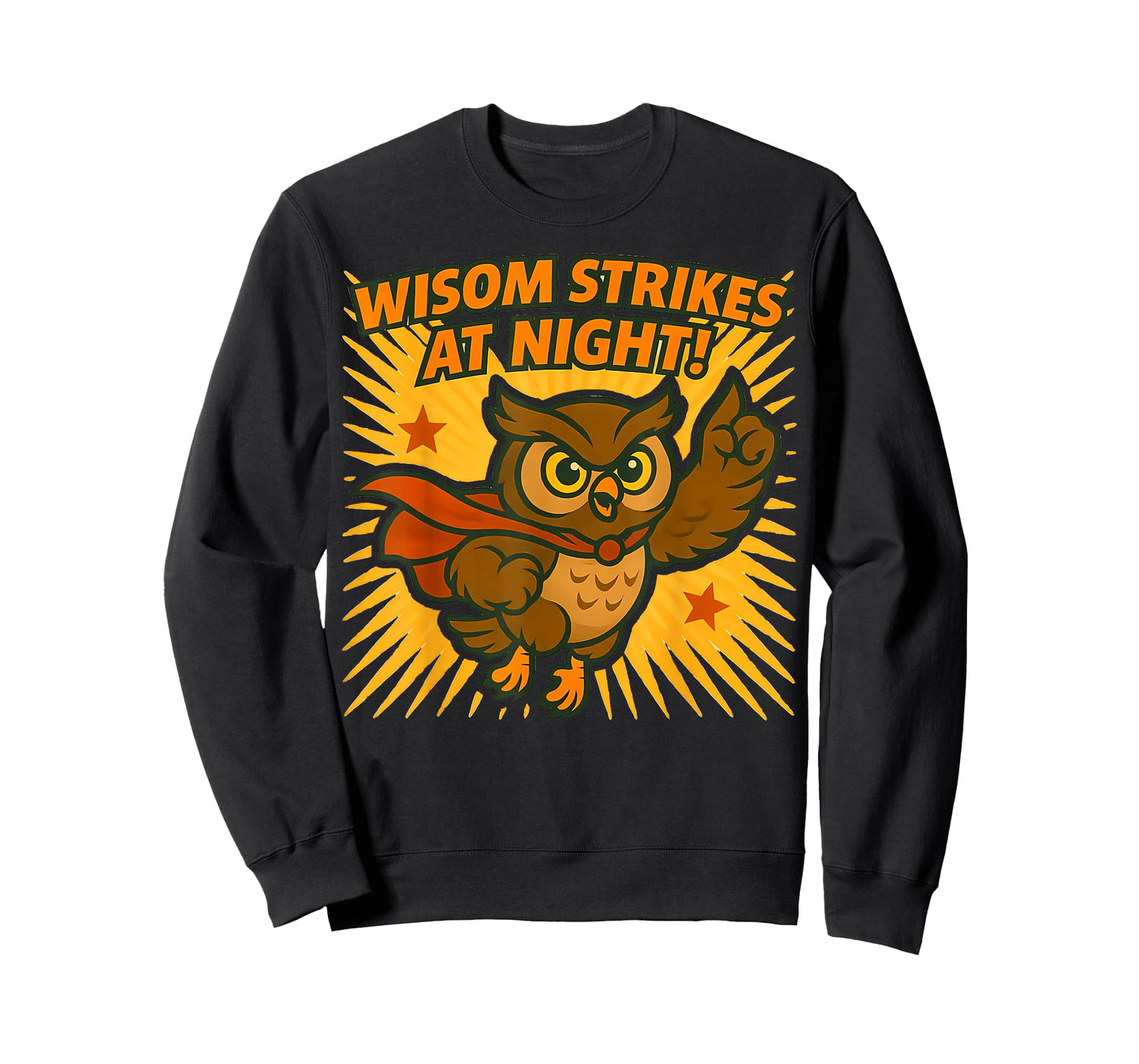 Wisdom Strikes at Night Superhero Owl T-Shirt