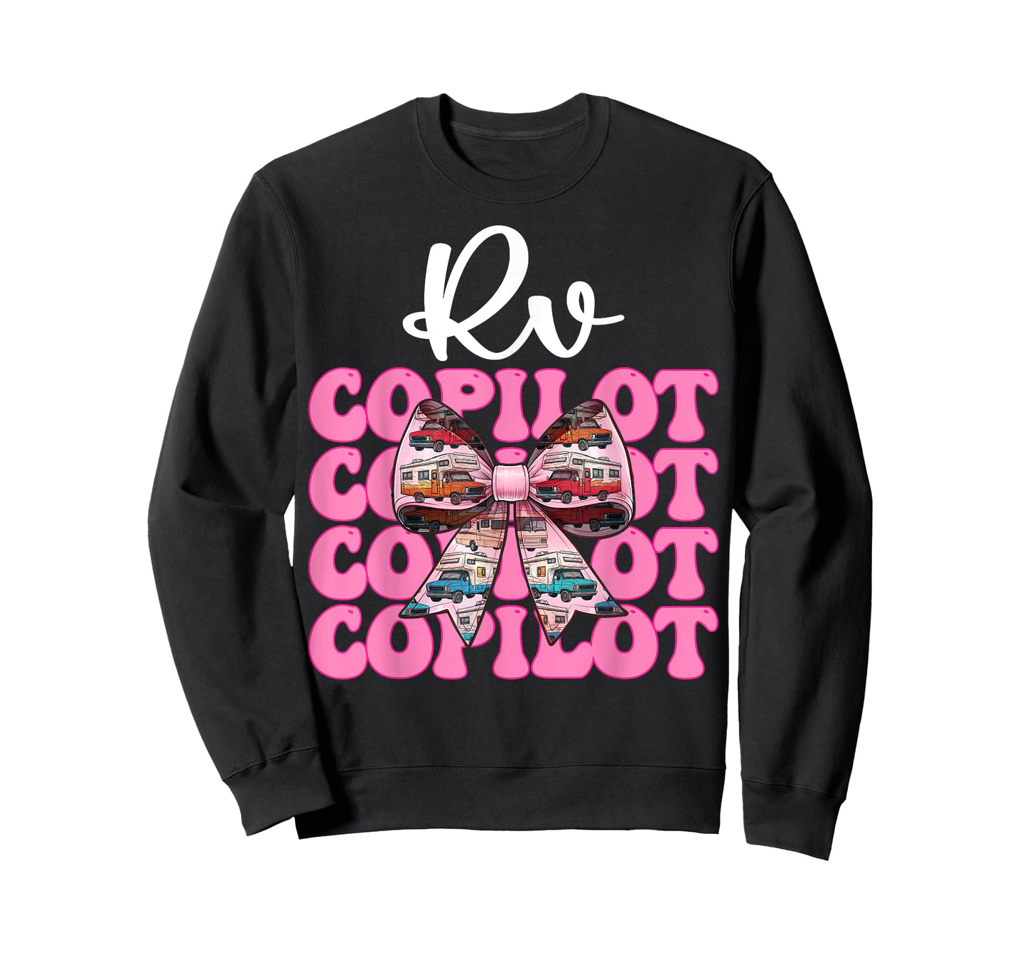 RV Copilot RV Camping Camper Motorhome Girl Mom Coquette Bow T-Shirt