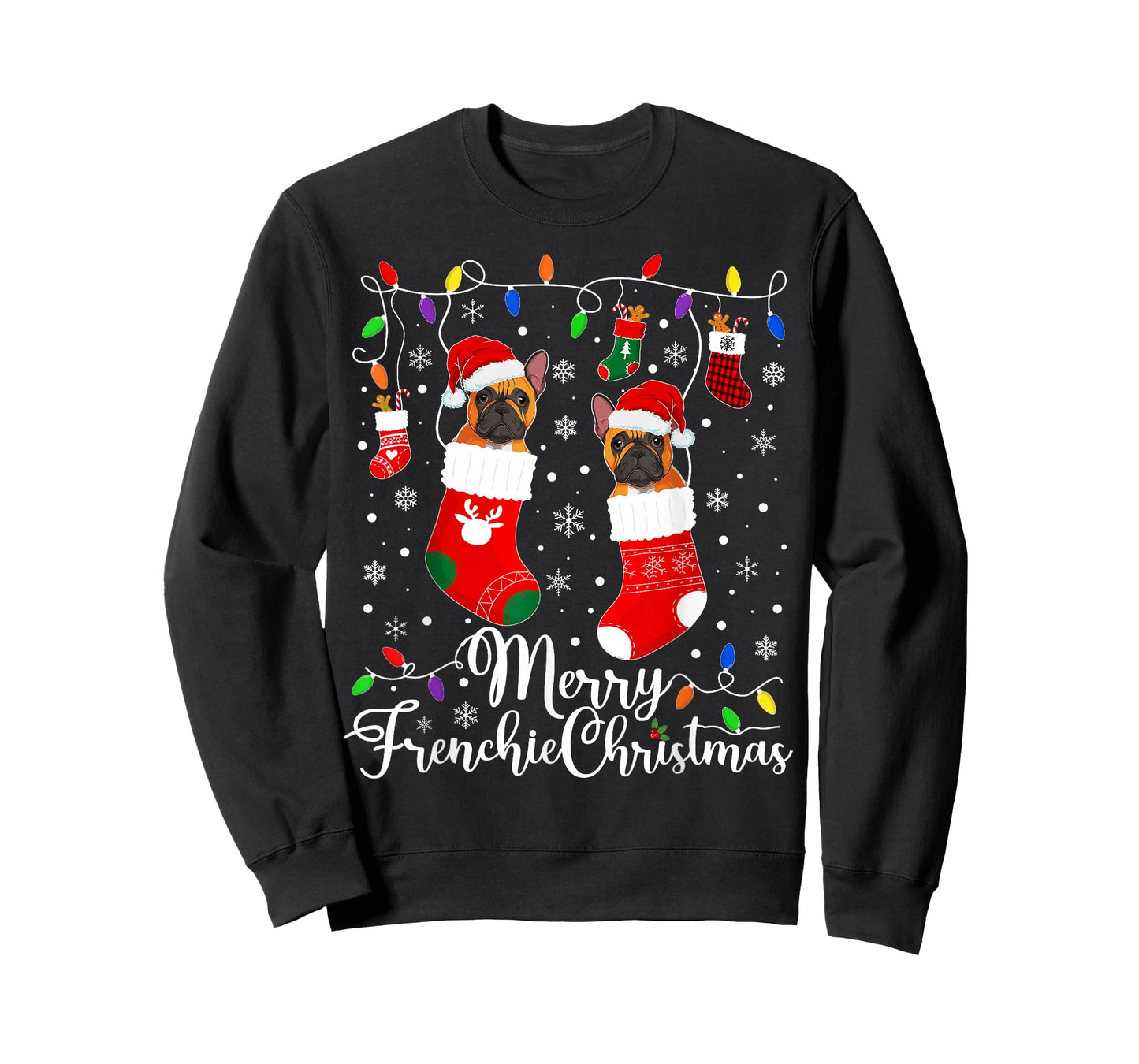 Merry Frenchie Christmas French Bulldog Xmas Party T-Shirt