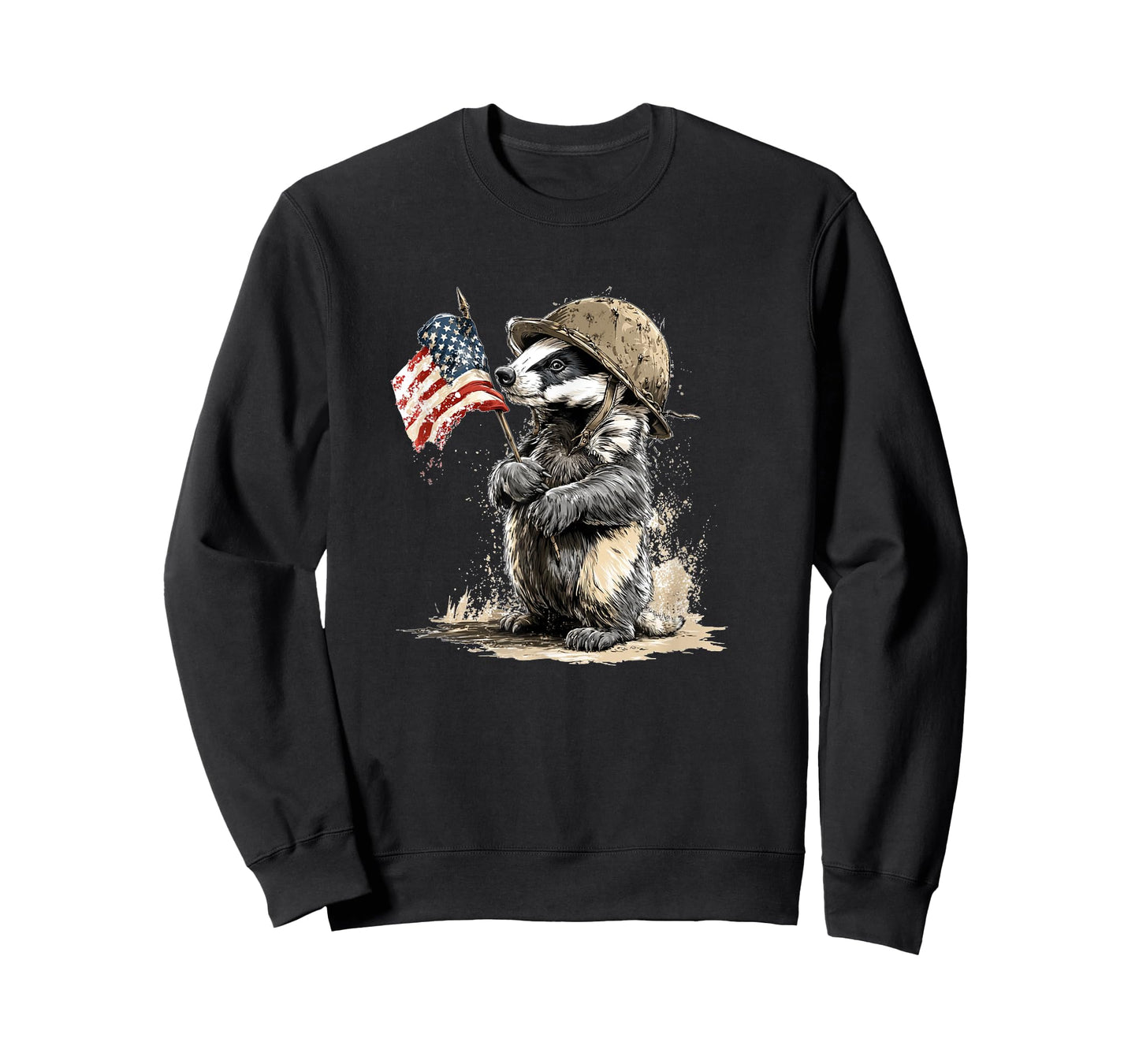 Fighting Badger Costume in Military Style for Man and Woman T-Shirt