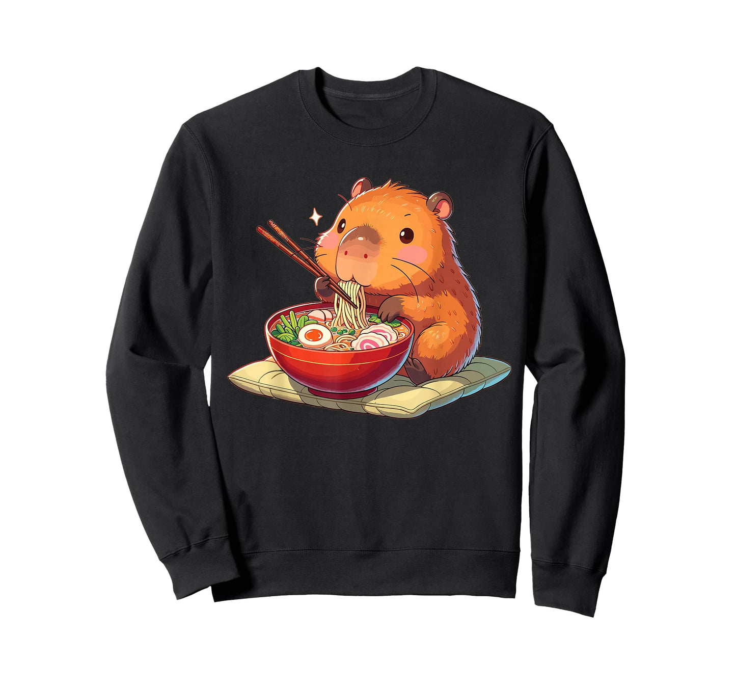 Cute Capybara Eats Ramen Noodles Capybara Ramen T-Shirt