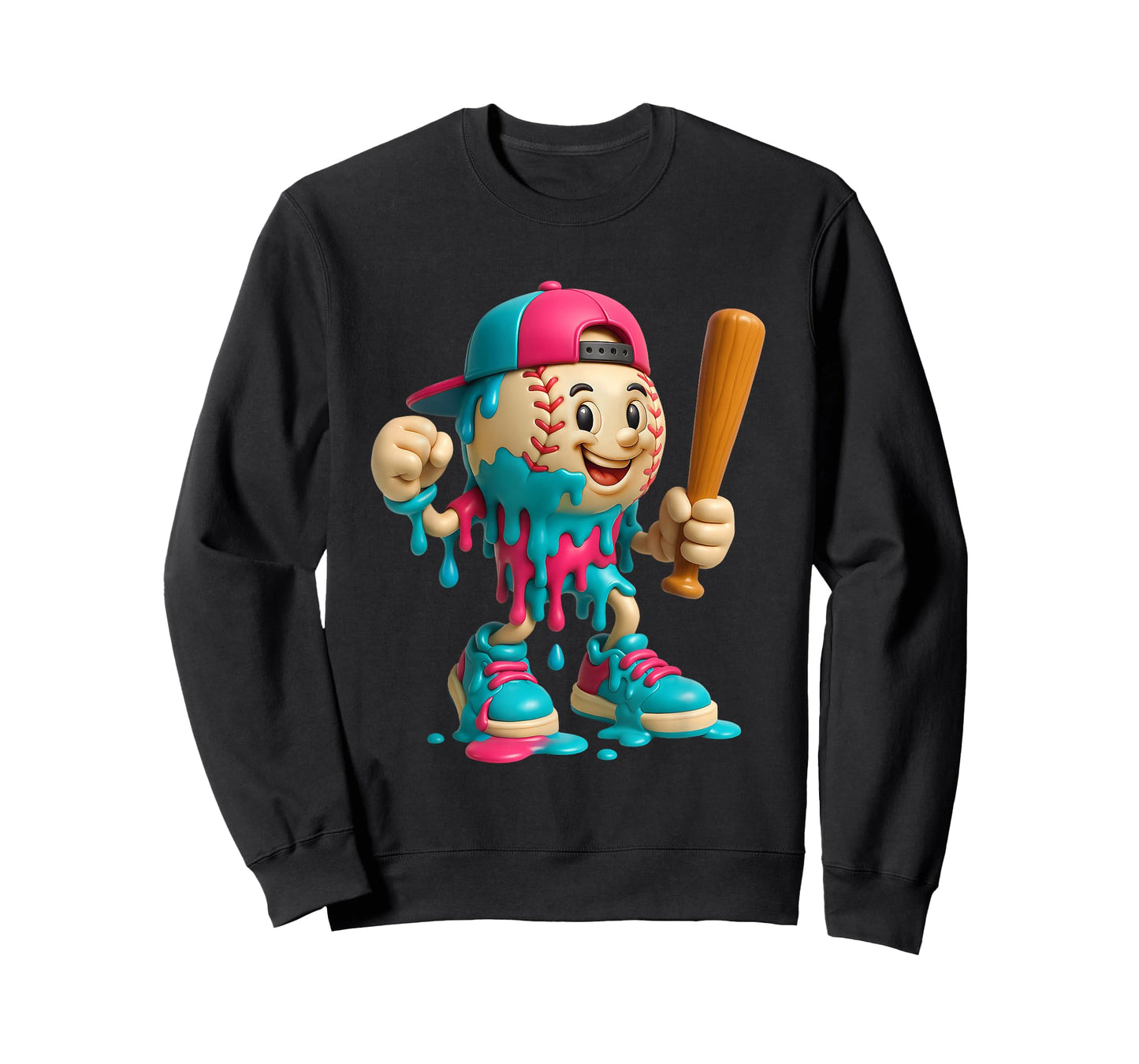 Baseball Drip Ice Cream Style Sport for Boys and Ball Player T-Shirt