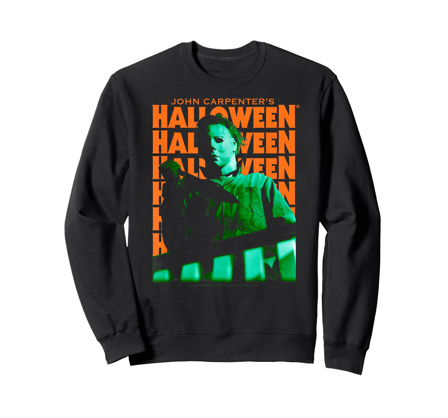 Halloween Repeating Logo Green and Orange Horror Movie T-Shirt