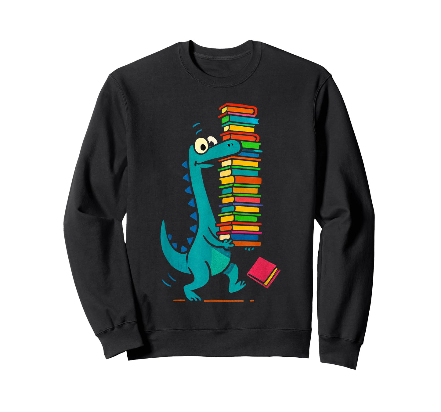 Reading Dinosaur Dino Book Lover Cute Prehistoric Bookworm T-Shirt