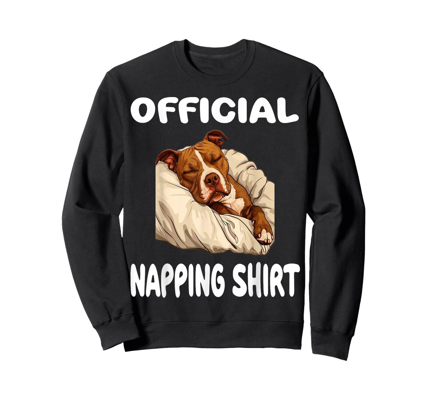 Pittie Pitbull Terrier Dog Pajama Nightgown Official Napping T-Shirt