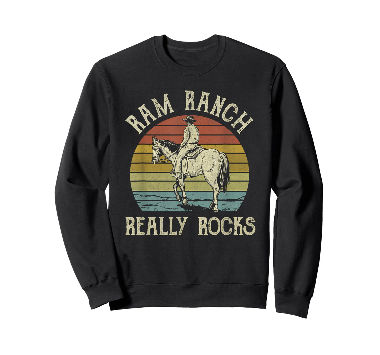 Ram Ranch Really Rocks Cowboy Horseback Western Country T-Shirt