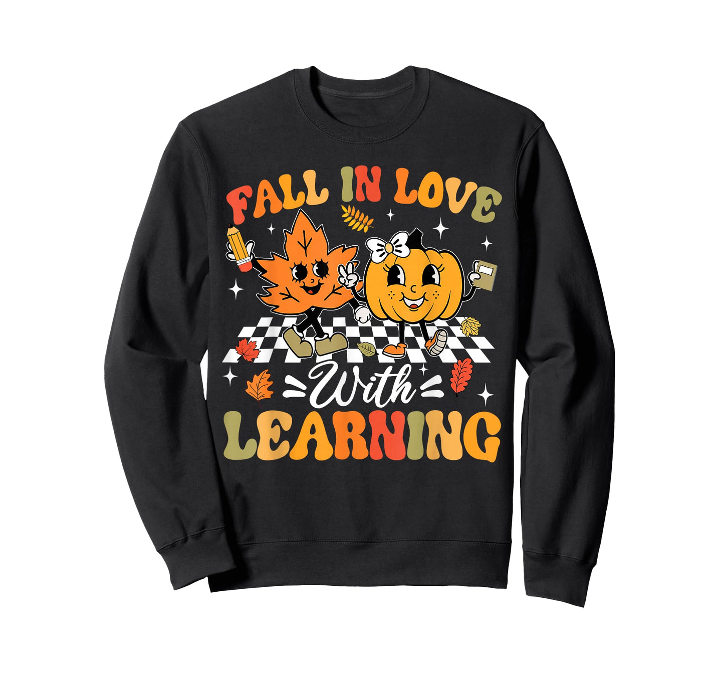 Fall In Love With Learning Fall Teacher Thanksgiving Retro T-Shirt