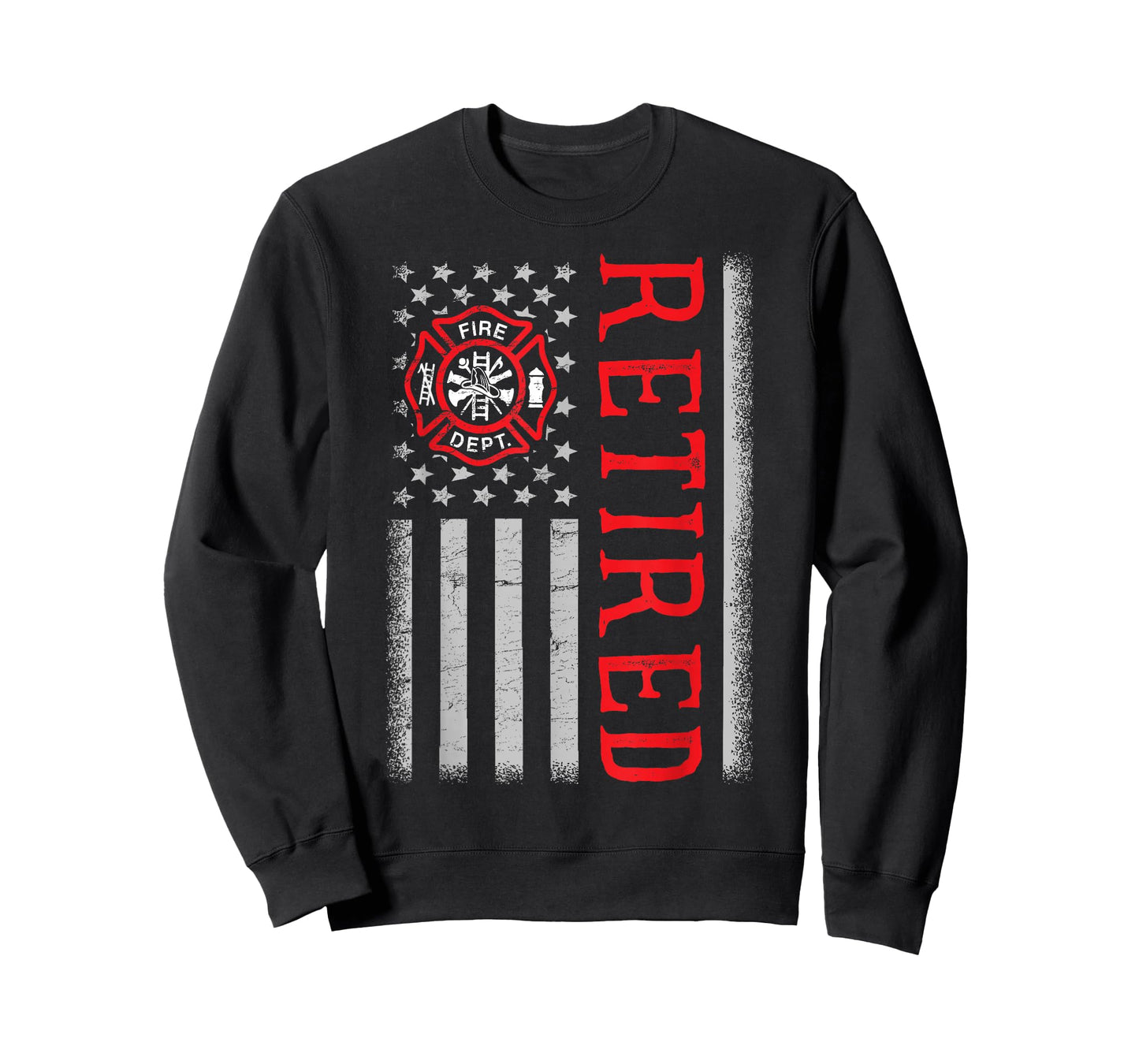 Thin Red Line Firefighter American Flag Retired T-Shirt