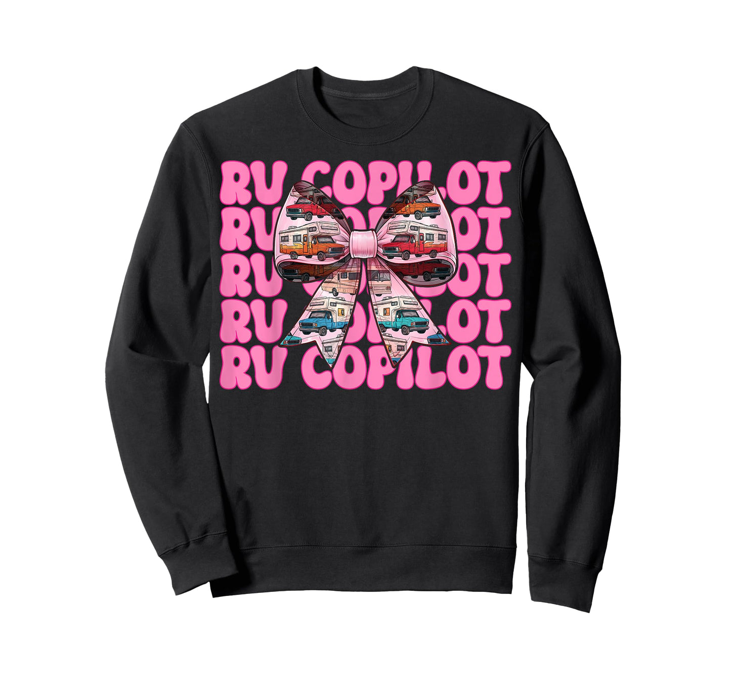 RV Copilot RV Camping Camper Motorhome Girl Mom Coquette Bow T-Shirt