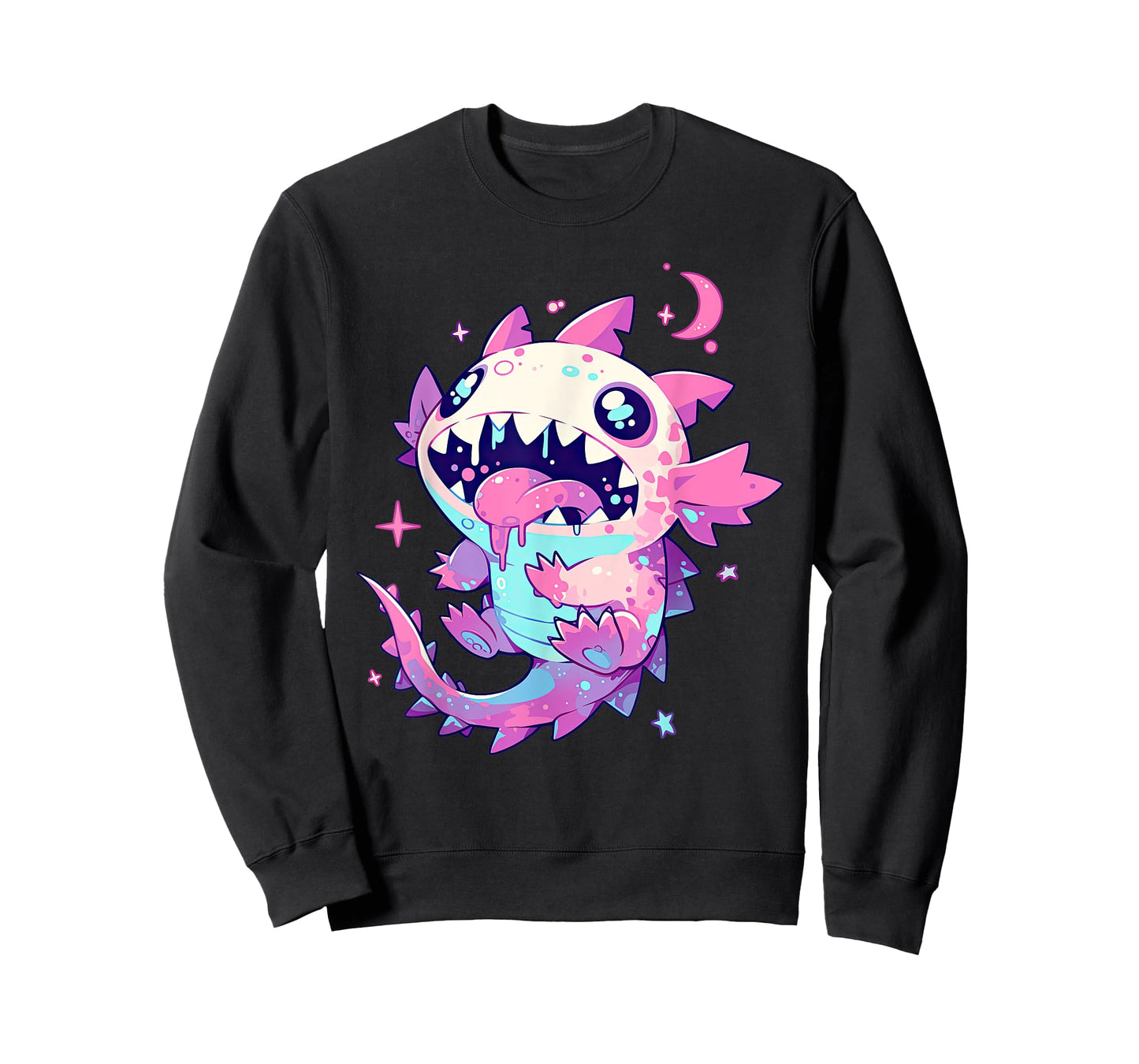 Kawaii Pastel Goth Creepy Cute Pink Zombie Axolotl T-Shirt