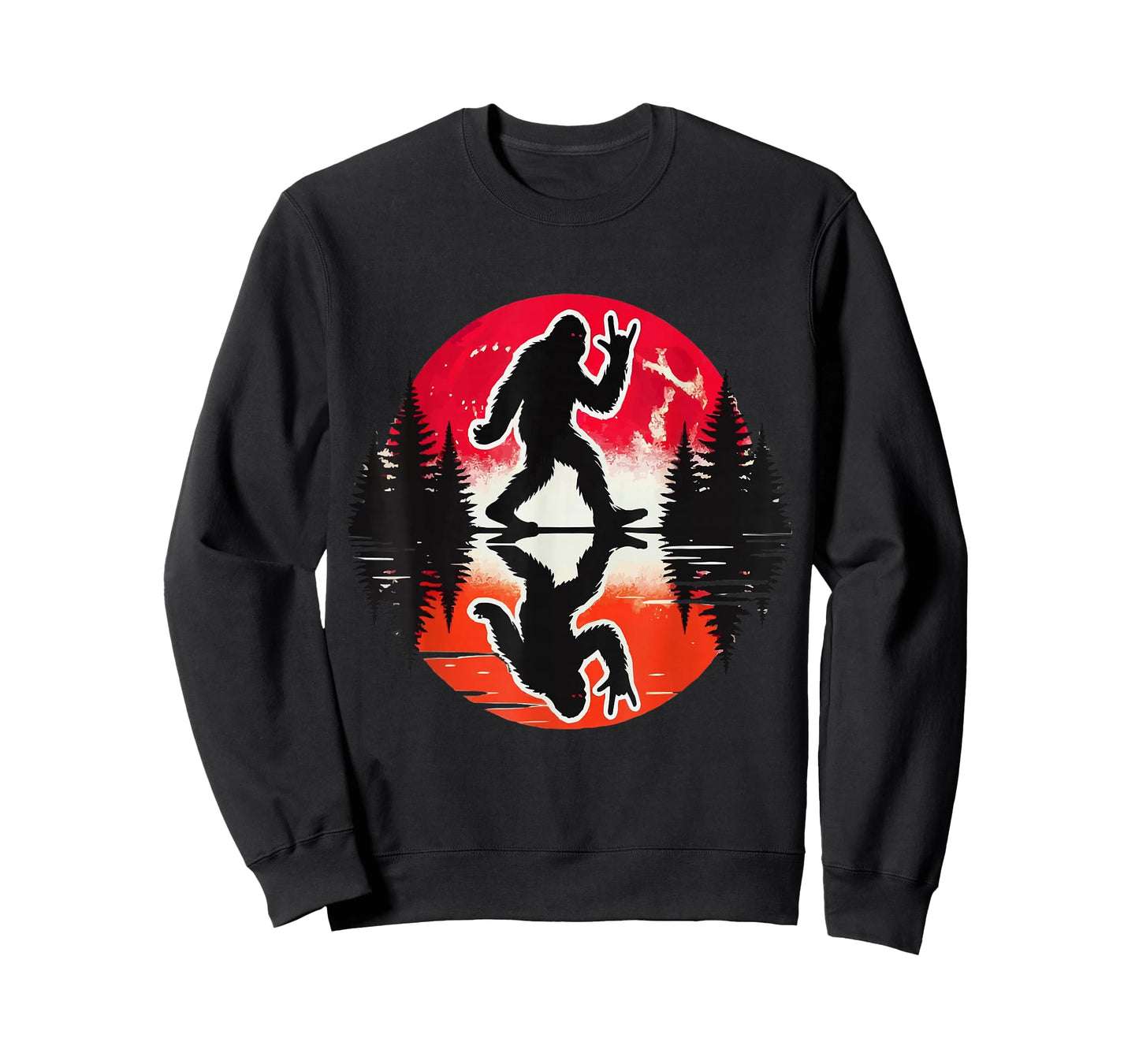 Bigfoot Reflection: Mythical Vibes in Nature T-Shirt