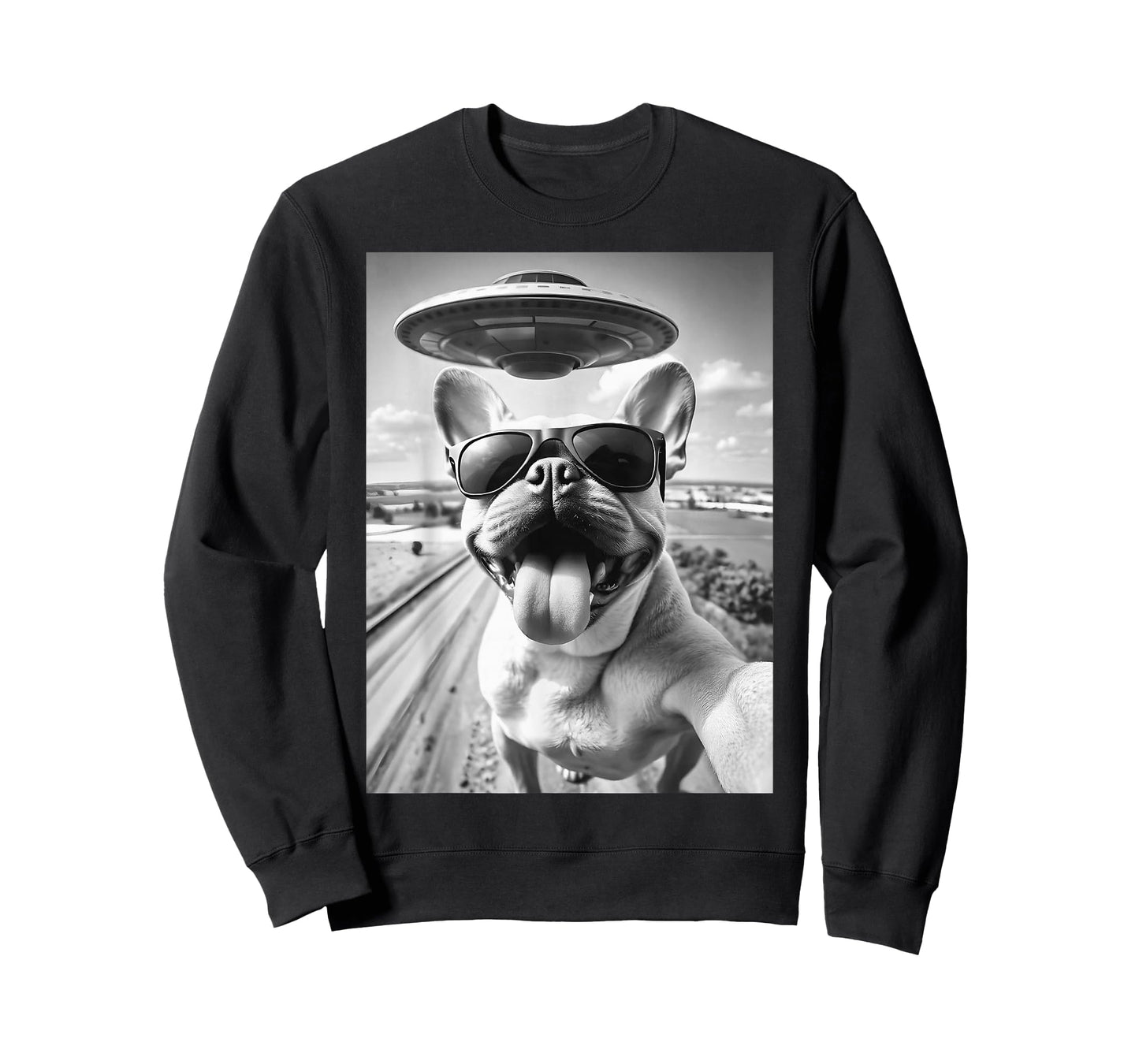 Selfie French Bulldog UFO T-Shirt
