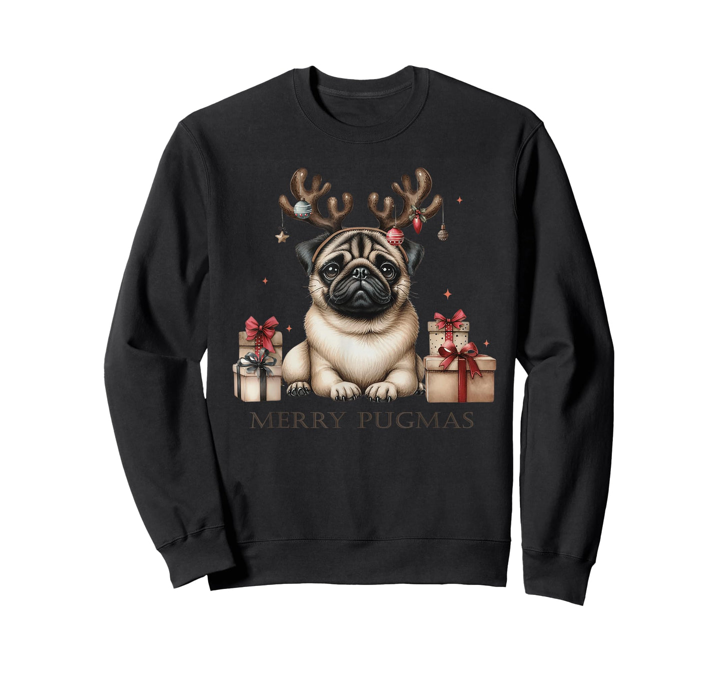 Funny Pug Merry Pugmas Xmas Dogs PugsLove Boys Girls Kids T-Shirt