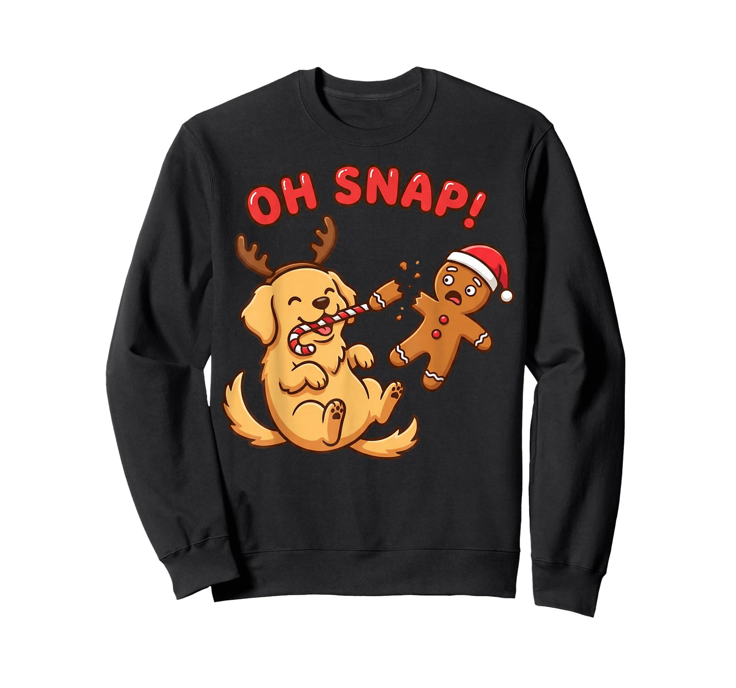Oh Snap Gingerbread Man Broken Leg Funny Dog Christmas T-Shirt