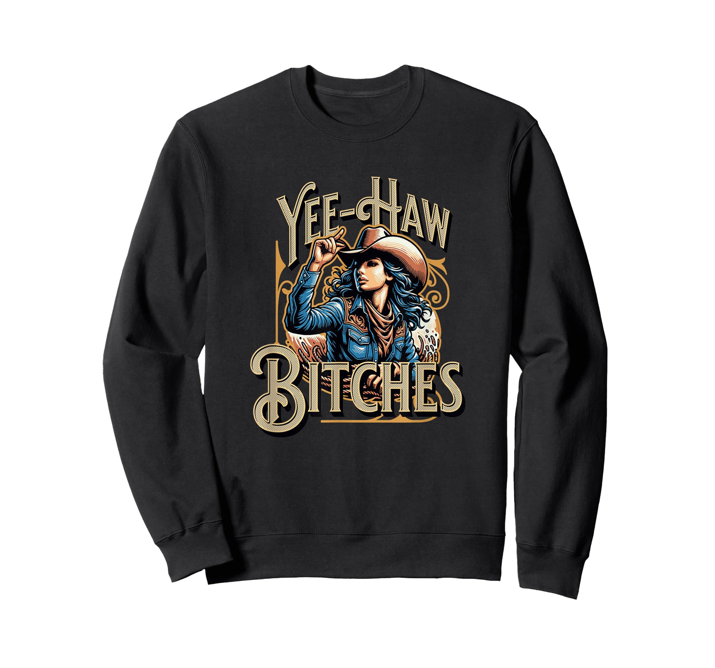 Retro Yee Haw Bitches Funny Yeehaw Western Country Cowgirl T-Shirt