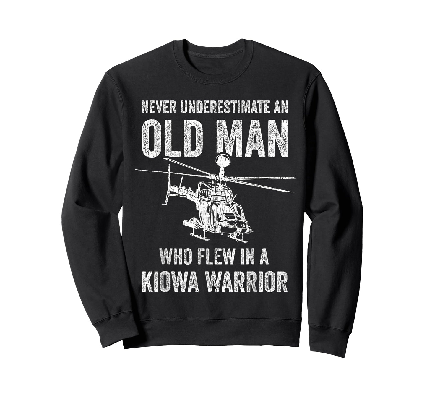 Old Man Who Flew In A Kiowa Warrior OH-58D Kiowa Helicopter T-Shirt