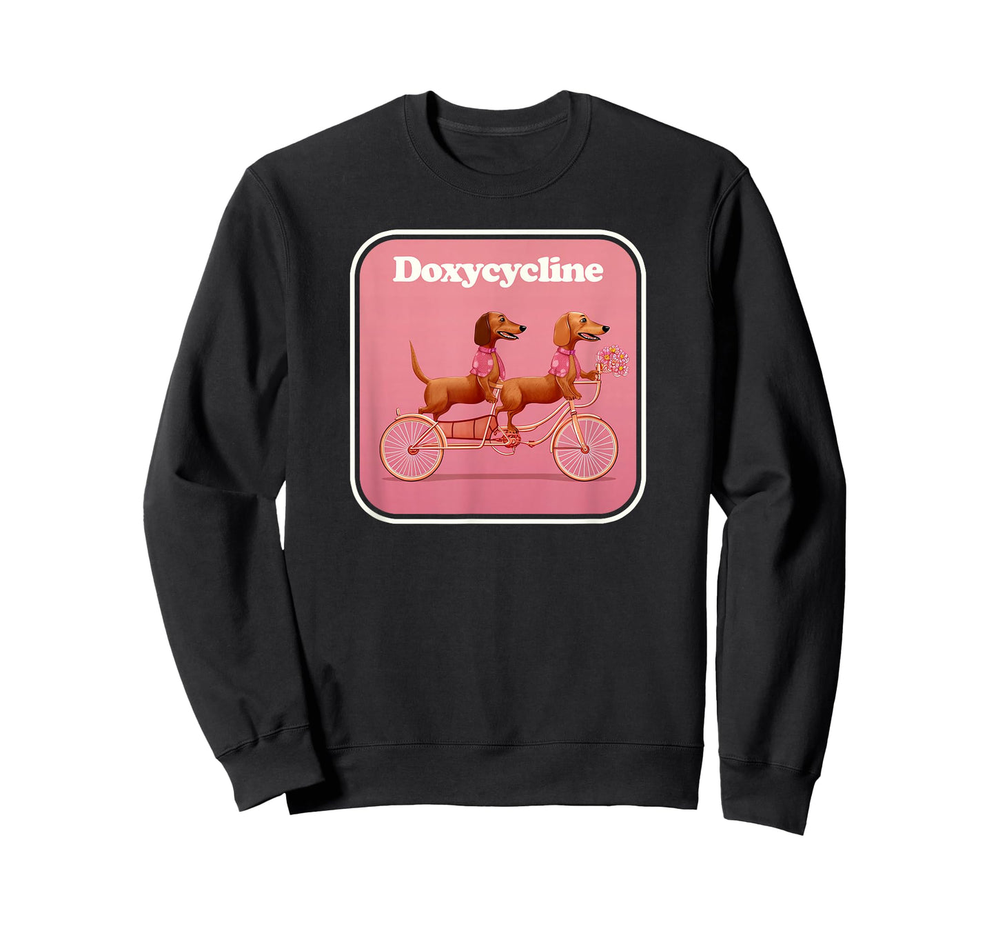 Doxycycline - Dachshund Riding a Bike - Doxy Cycling T-Shirt