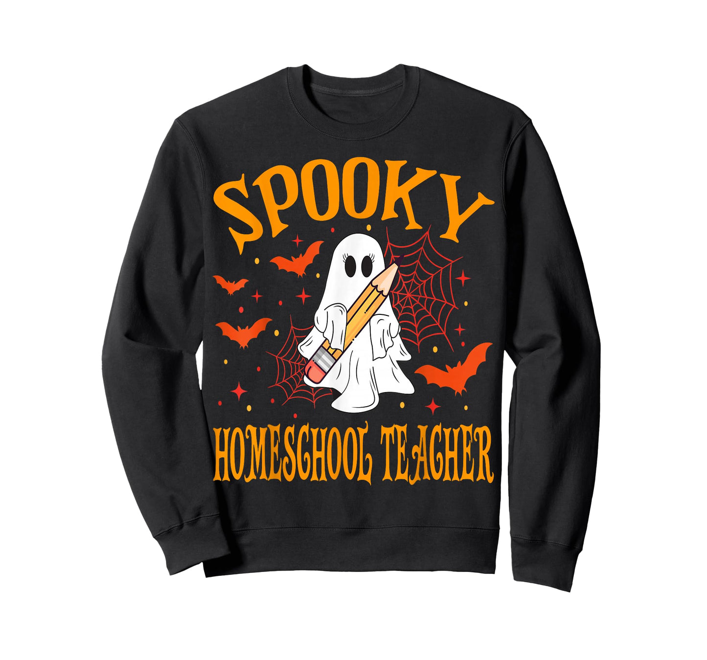 Spooky Homeschool Teacher Ghost Funny Halloween School T-Shirt