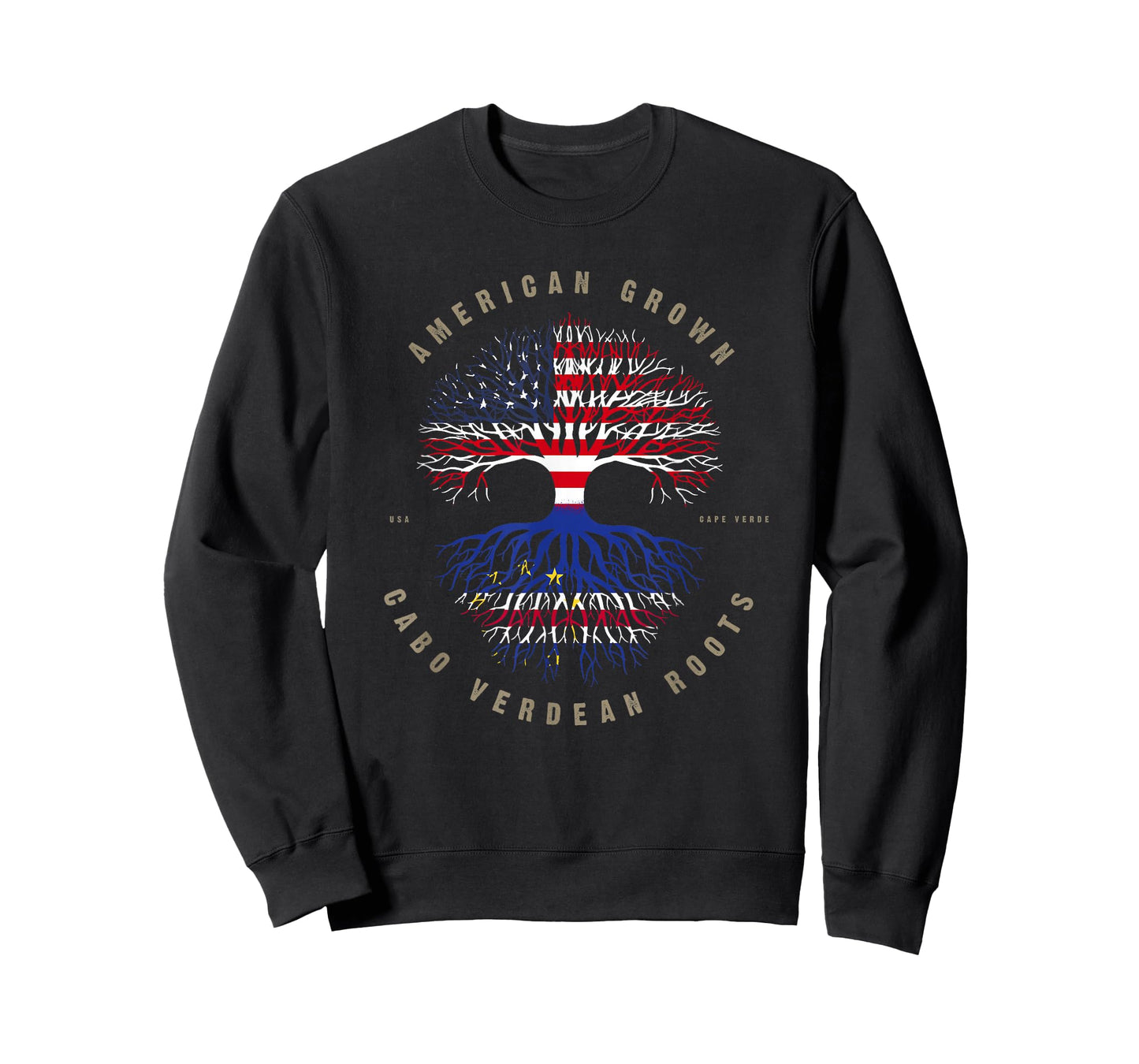 American Grown Cabo Verdean Roots Cape Verde Flag T-Shirt T-Shirt