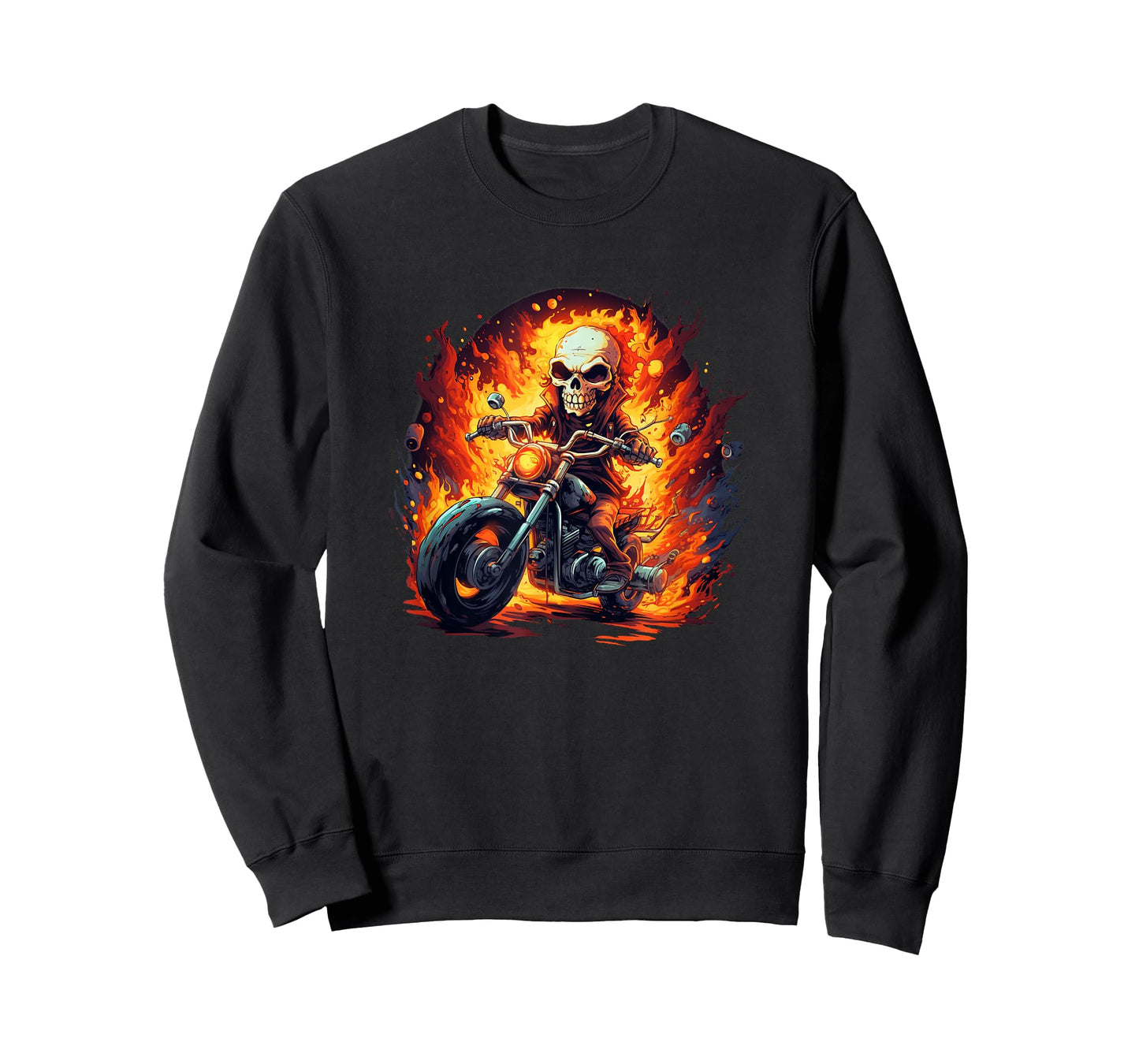 Nice Motorcycle Flames for Skull and Skeleton Lovers T-Shirt