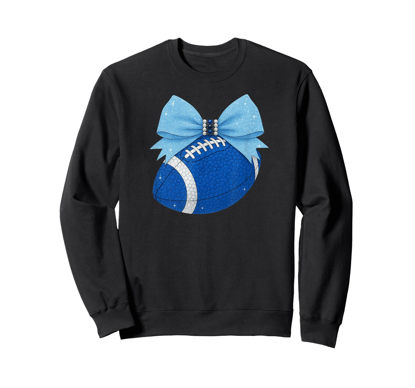 Royal Blue & White Sparkle Football T-Shirt
