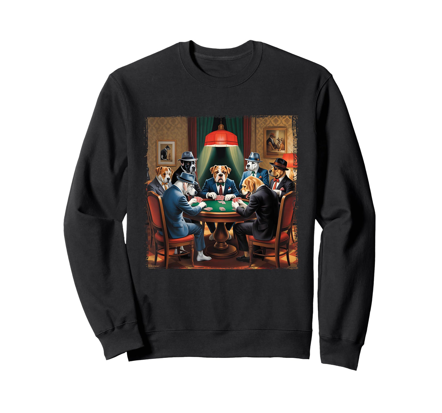 Dogs in Suits Playing Poker Mafia Style Vibes Dog Gambling T-Shirt