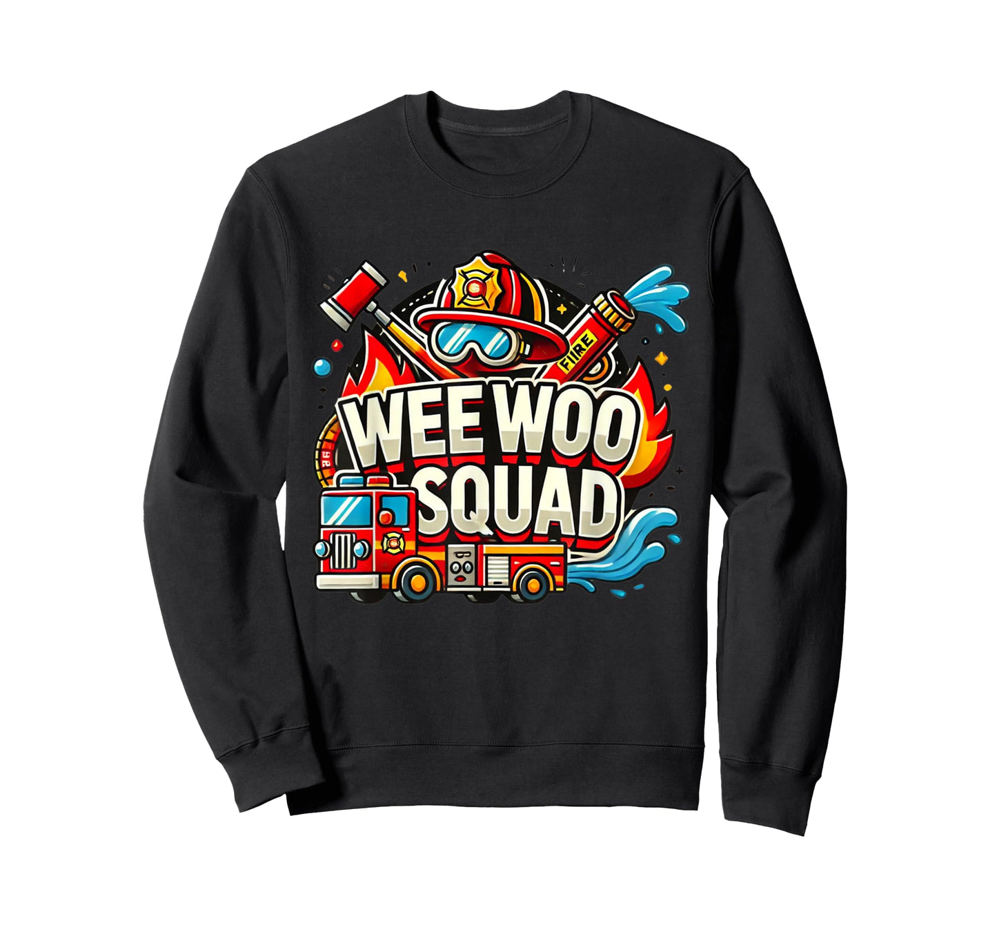 Funny Wee Woo Squad Fire Truck Design for Kids and Adults T-Shirt