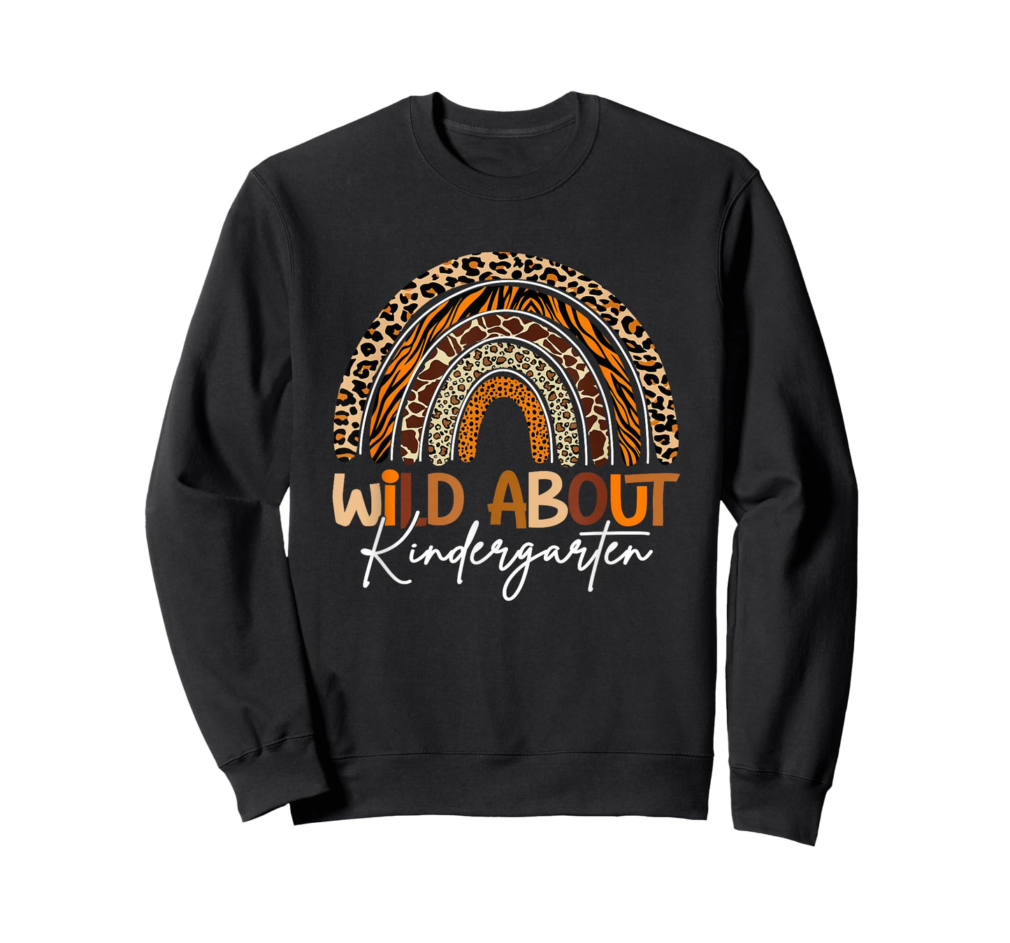 Back To School Wild About Kindergarten Leopard Rainbow T-Shirt