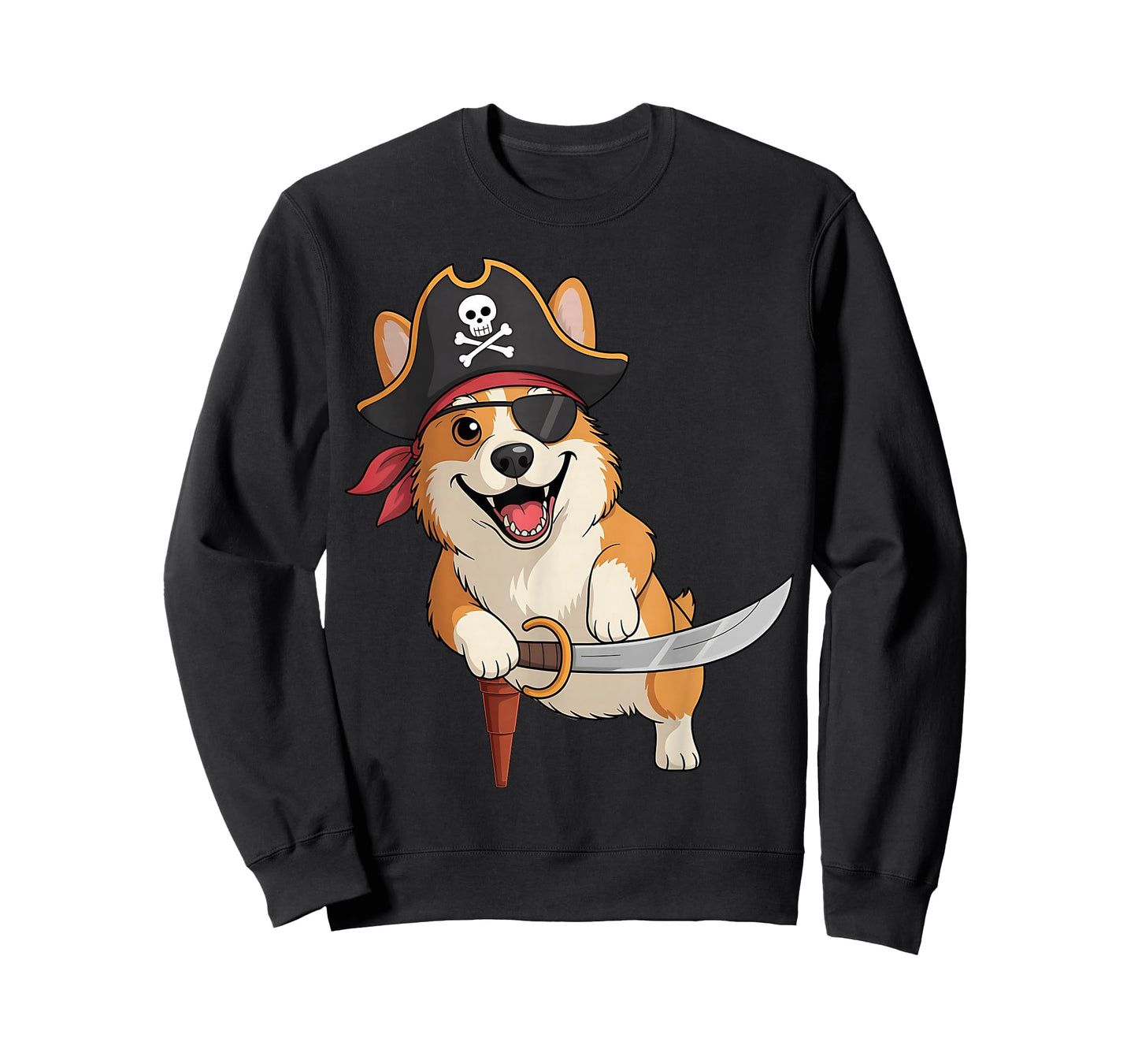 Pirate Corgi Funny Dog Lovers Halloween Costume T-Shirt