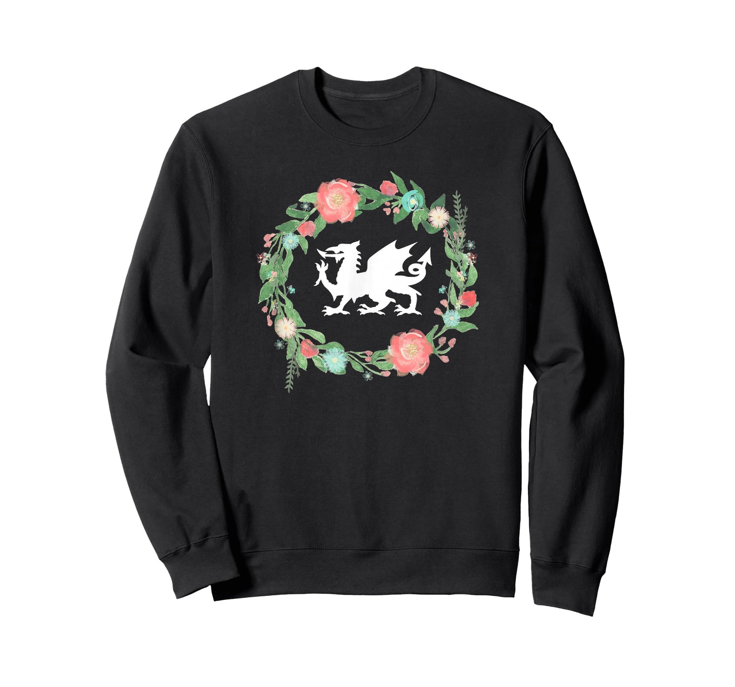 Floral Welsh Dragon tshirt - I Love Wales Cymru t-shirt top T-Shirt