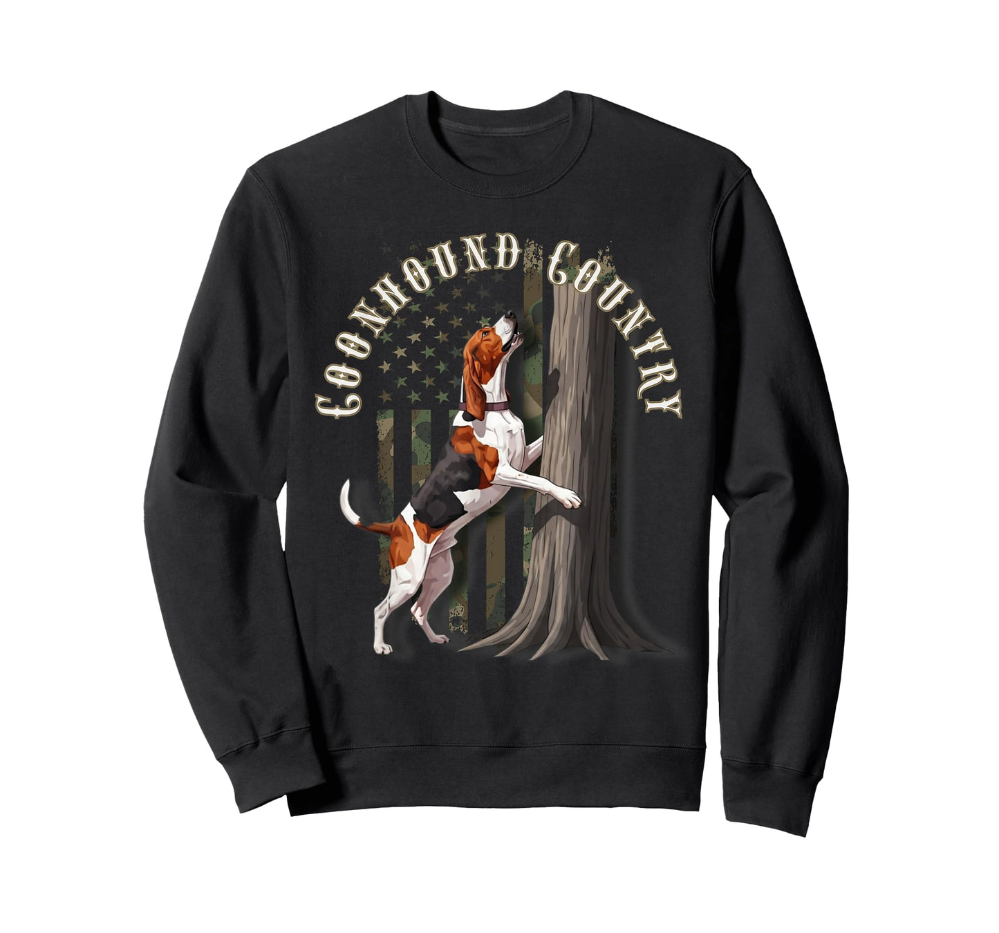 Camo Flag Treeing Walker Coonhound Dog: Coonhound Country T-Shirt