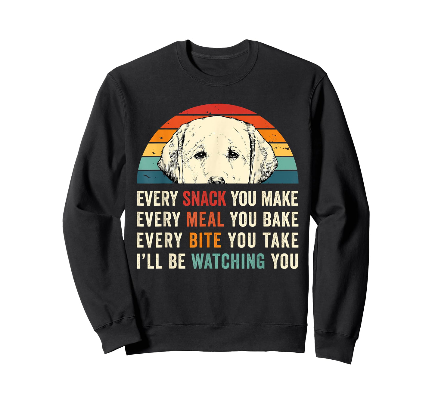 Retro Every snack you make Every meal you bake Yellow Lab T-Shirt