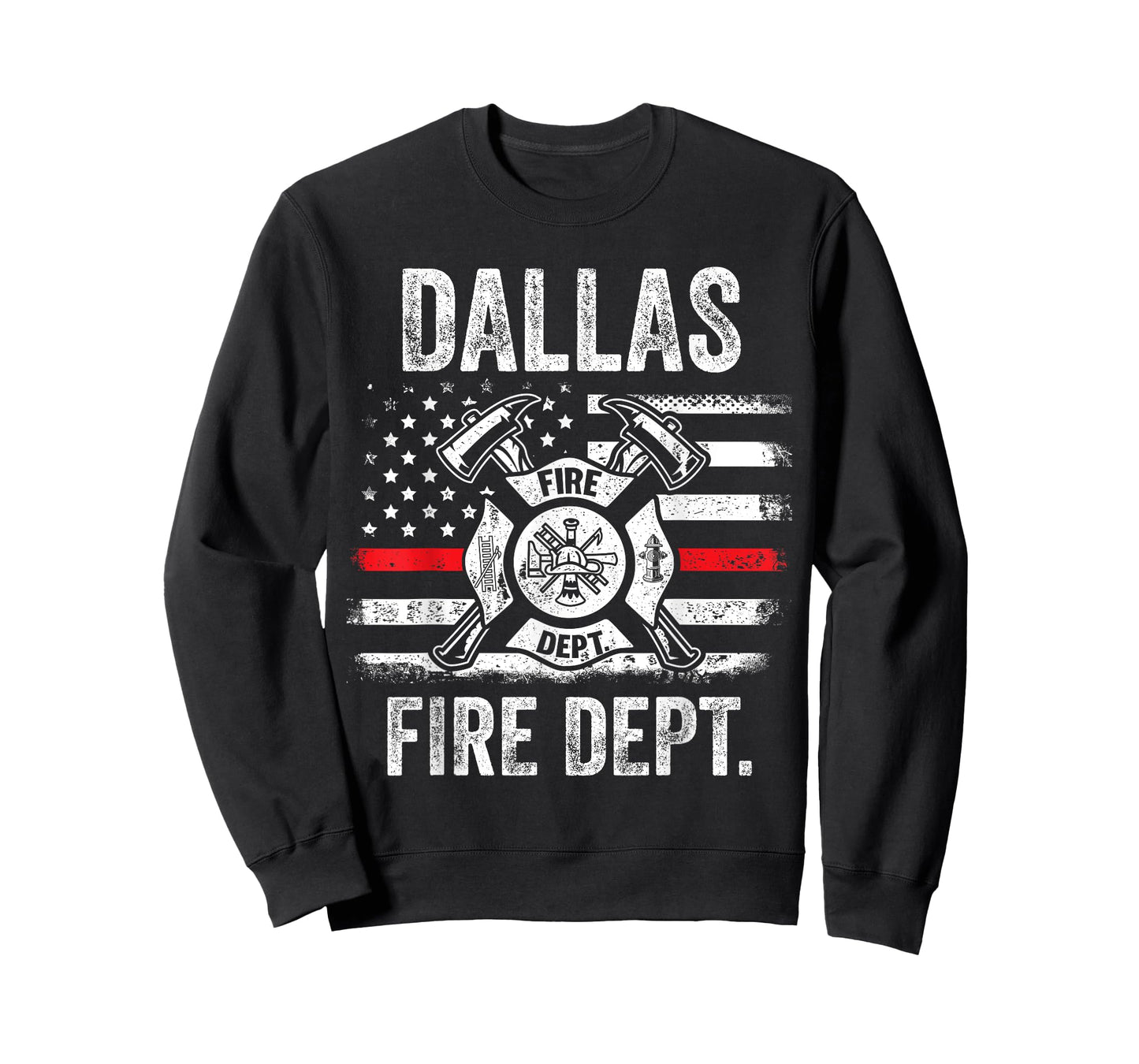 Dallas Texas Fire Department Thin Red Line Fireman T-Shirt