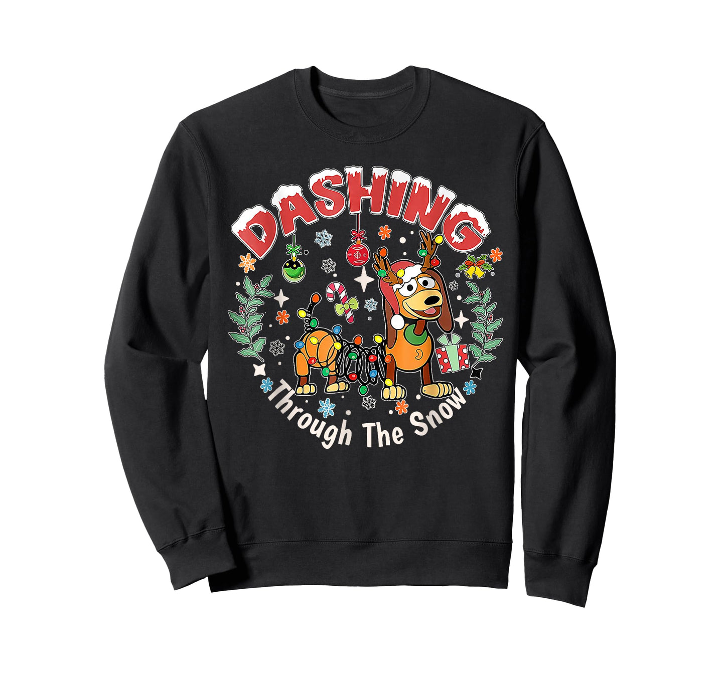 Dashing Through The Snow, Dog Christmas, Funny Christmas T-Shirt