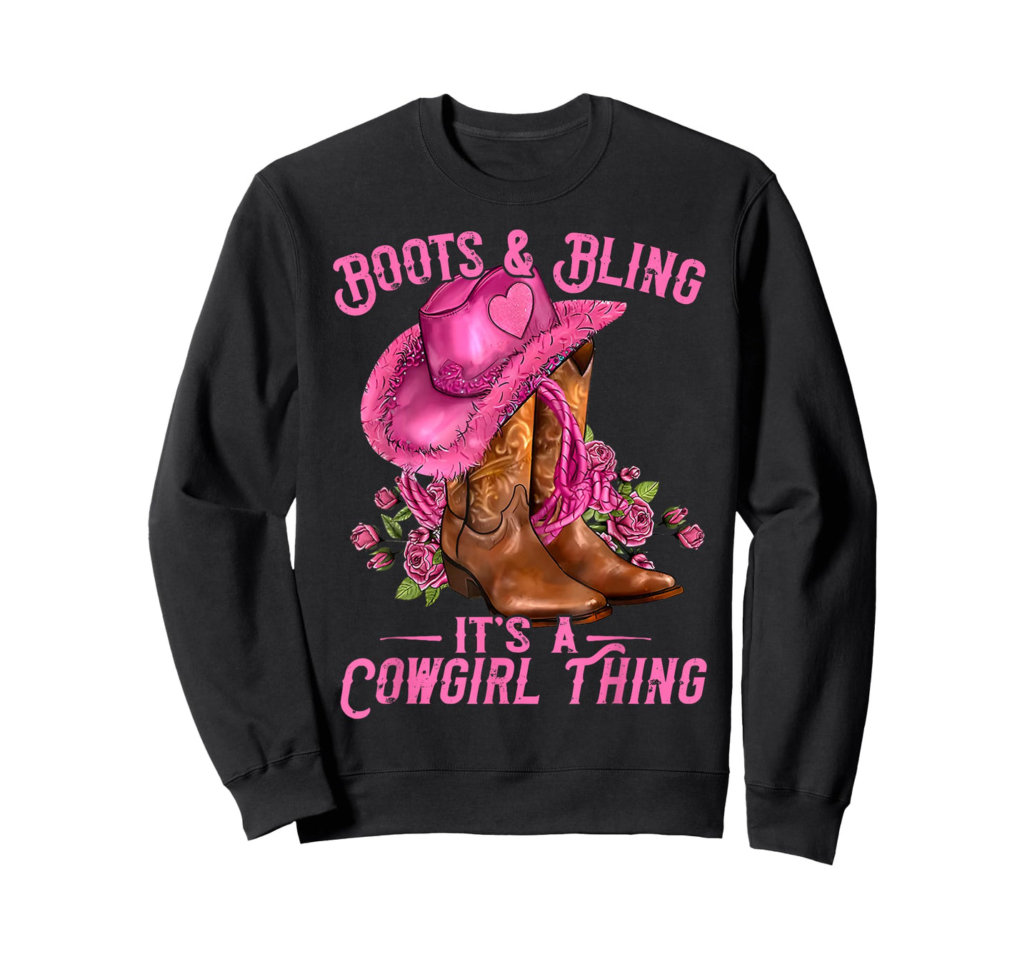 Western Rodeo Cowgirls Boots and Bling It's A Cowgirl Thing T-Shirt