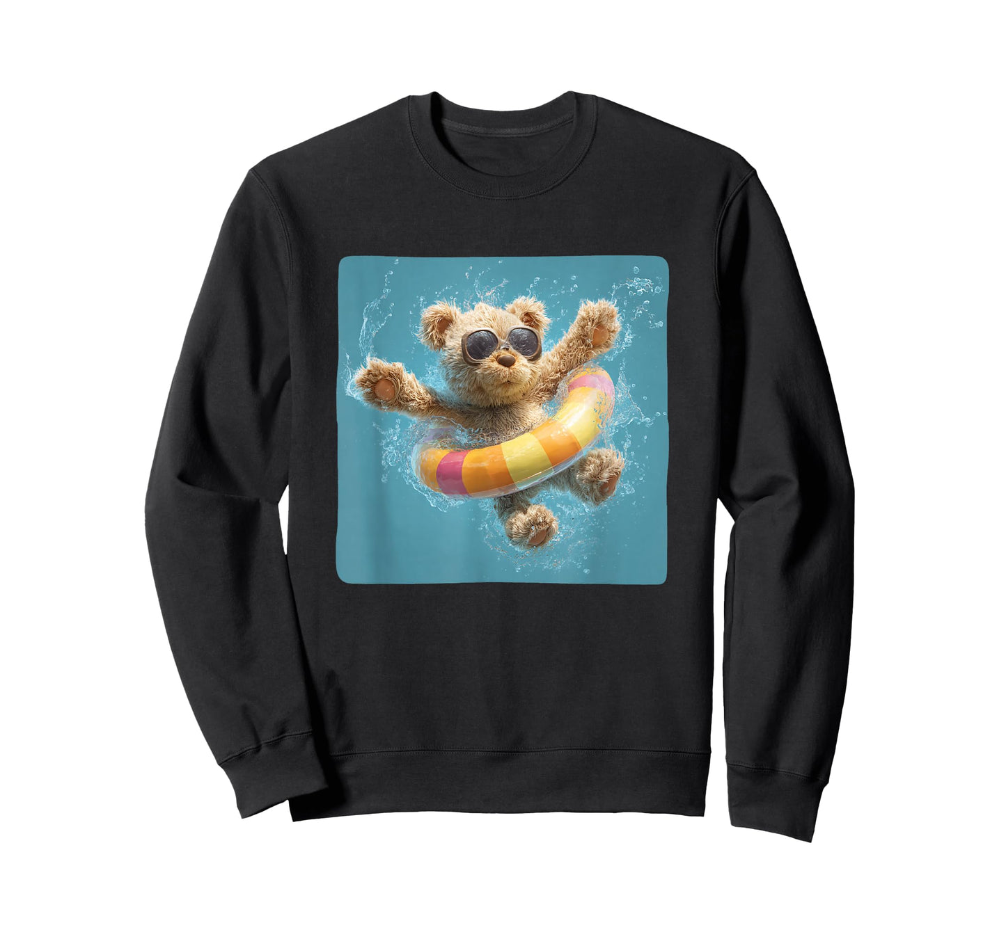 Swimming Teddy Bear with Pool Ring Look T-Shirt