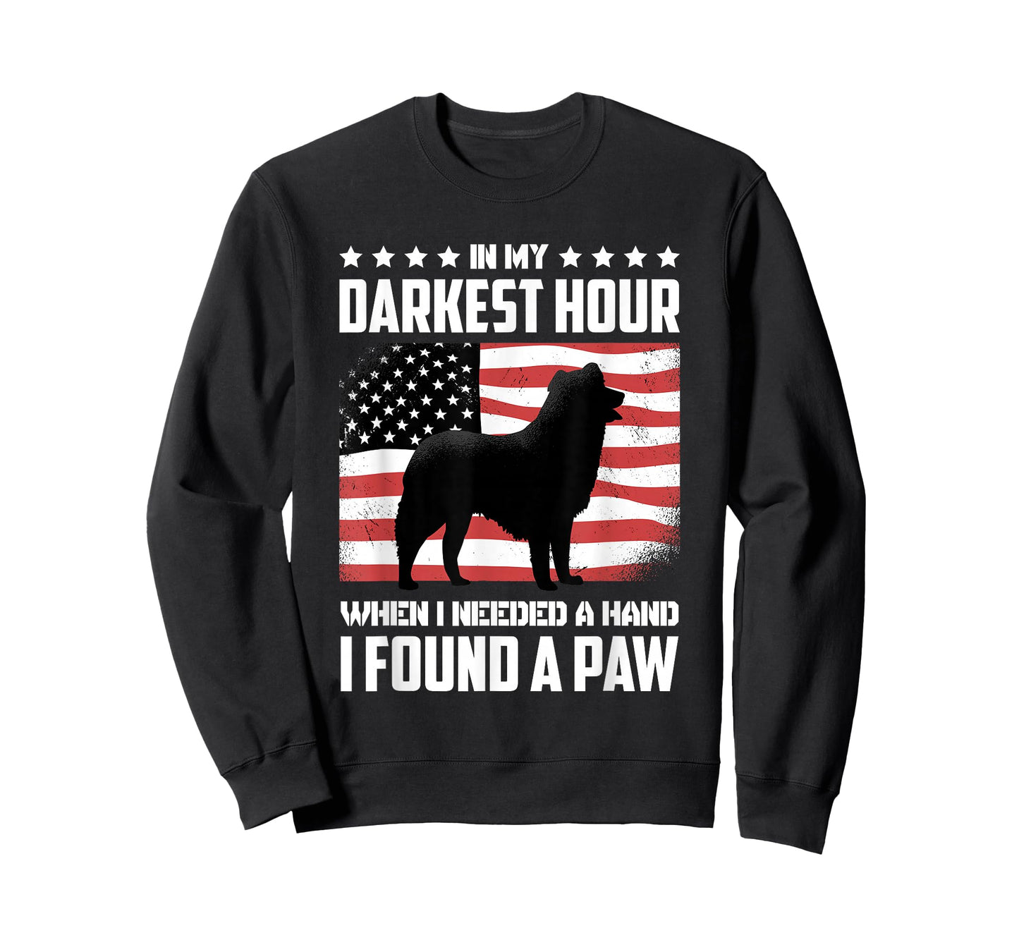 Dog Lover Accessories for Dog Owner In My Darkest Hour When I Needed A Hand I Found A Paw Unisex-Adults T-Shirt Black Small