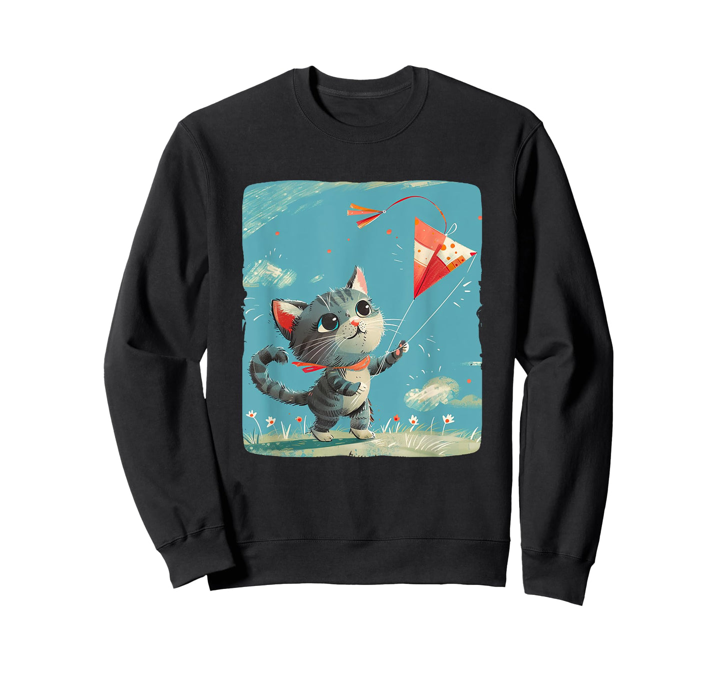 Cat Flies Kites Statement for a Light and Airy Vibe T-Shirt