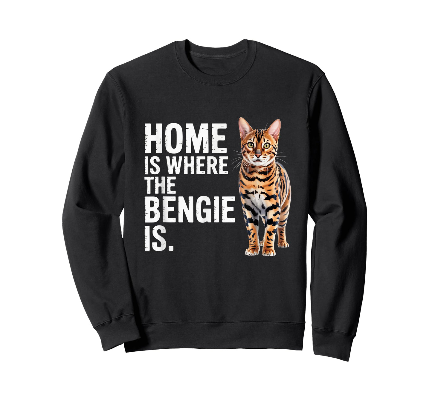 Bengal Cat Lover & Owner Funny Home is Where The Bengie is T-Shirt