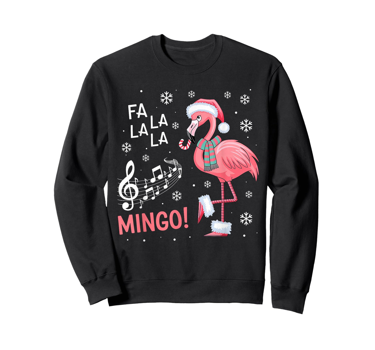 Fa La La Mingo Flamingo Candy Cane Christmas T-Shirt