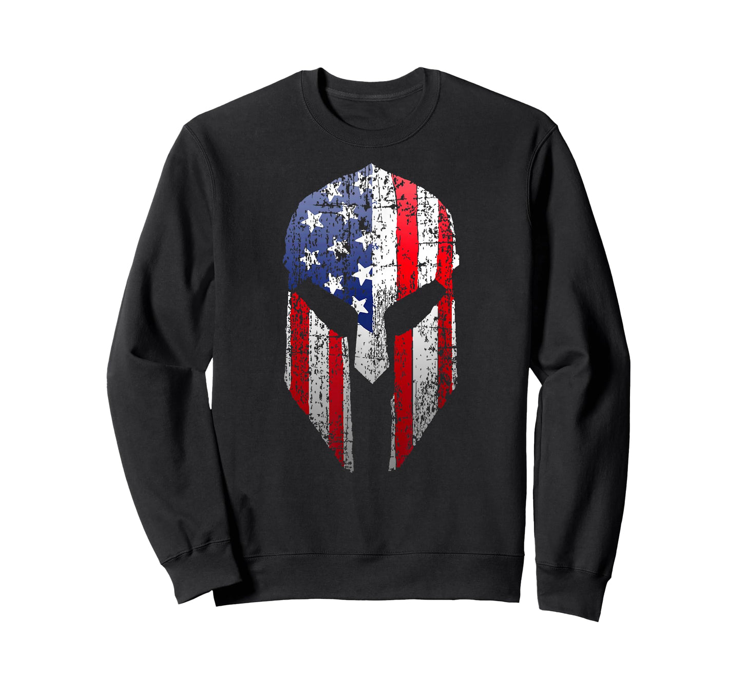 Patriotic American Spartan Warrior USA Flag Helmet Tee T-Shirt