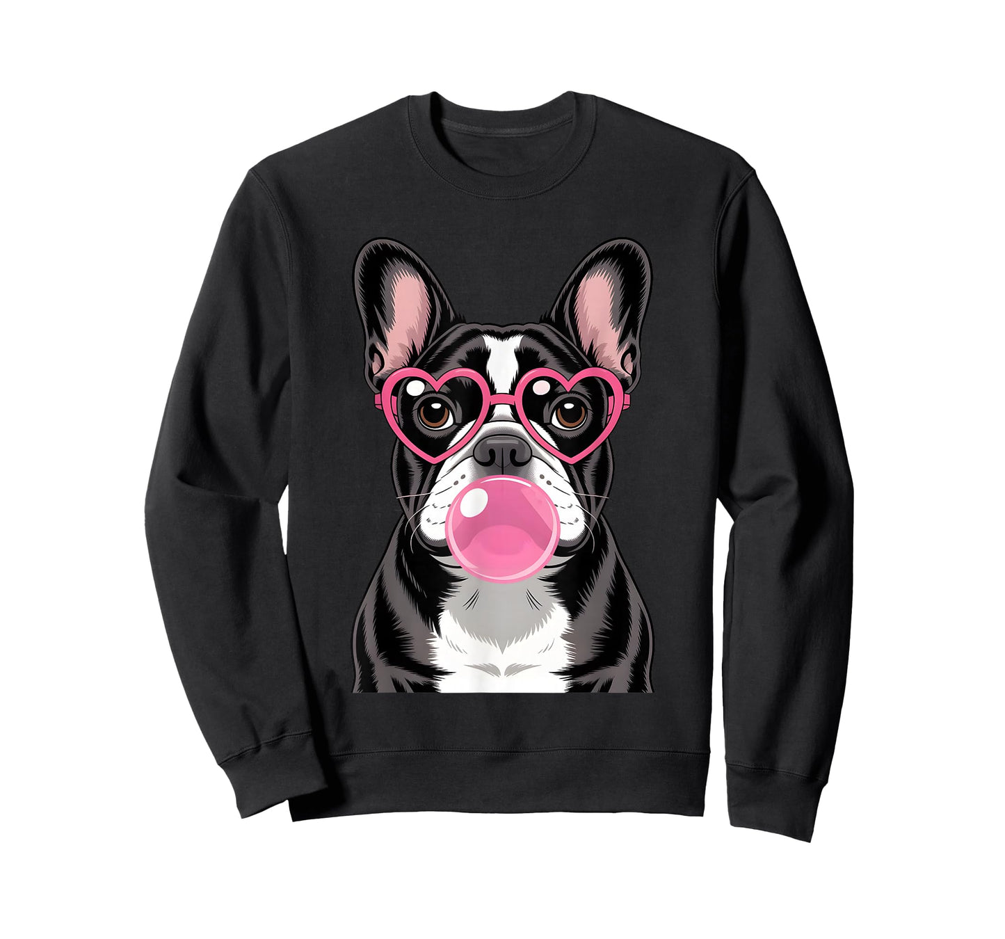 French Bulldog Bubblegum Tee Cute Pink Heart Dog Graphic T-Shirt