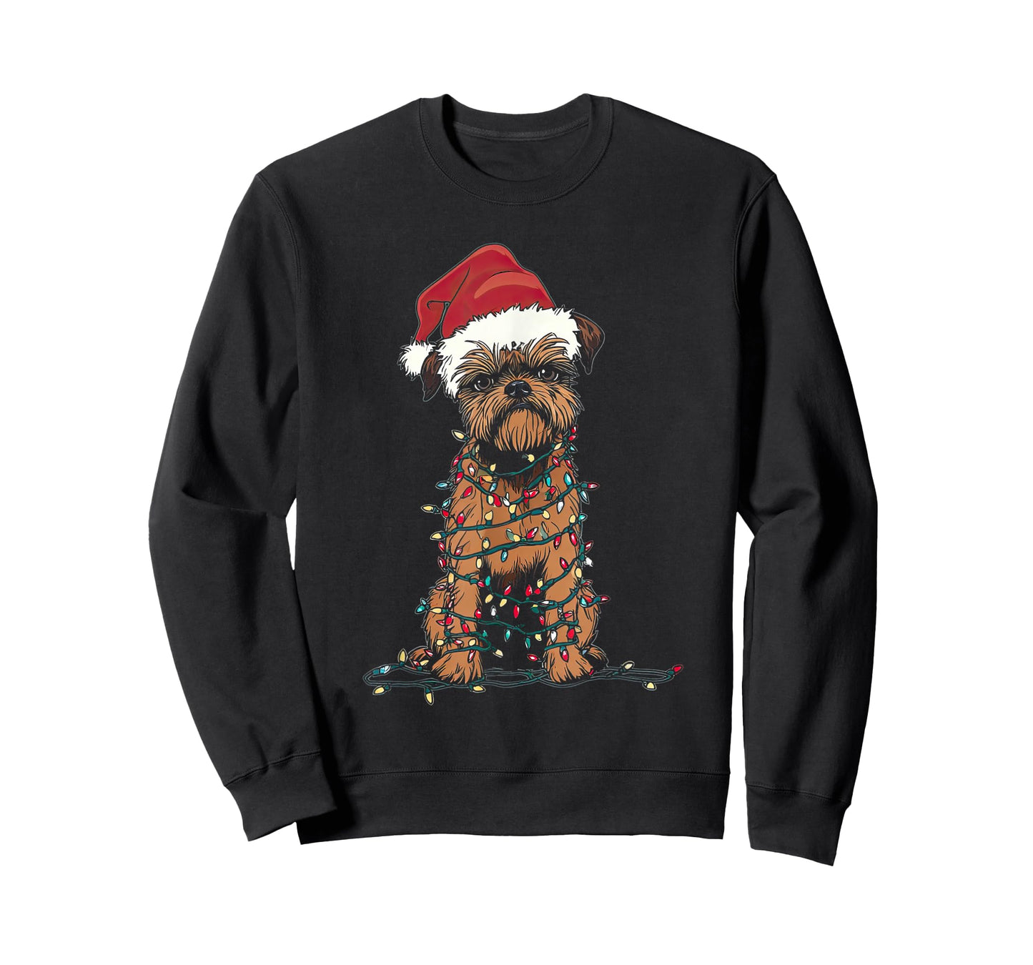 Funny Brussels Griffon Christmas Graphics Dog Lights Lover T-Shirt