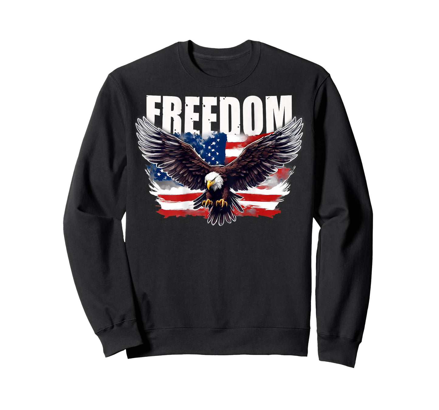 On Back Patriotic American Flag Eagle FREEDOM 4th of July T-Shirt